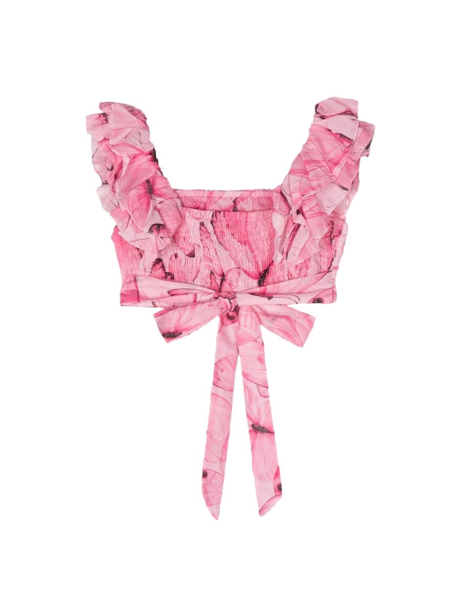 Miss Blumarine Top Butterflies In Pink
