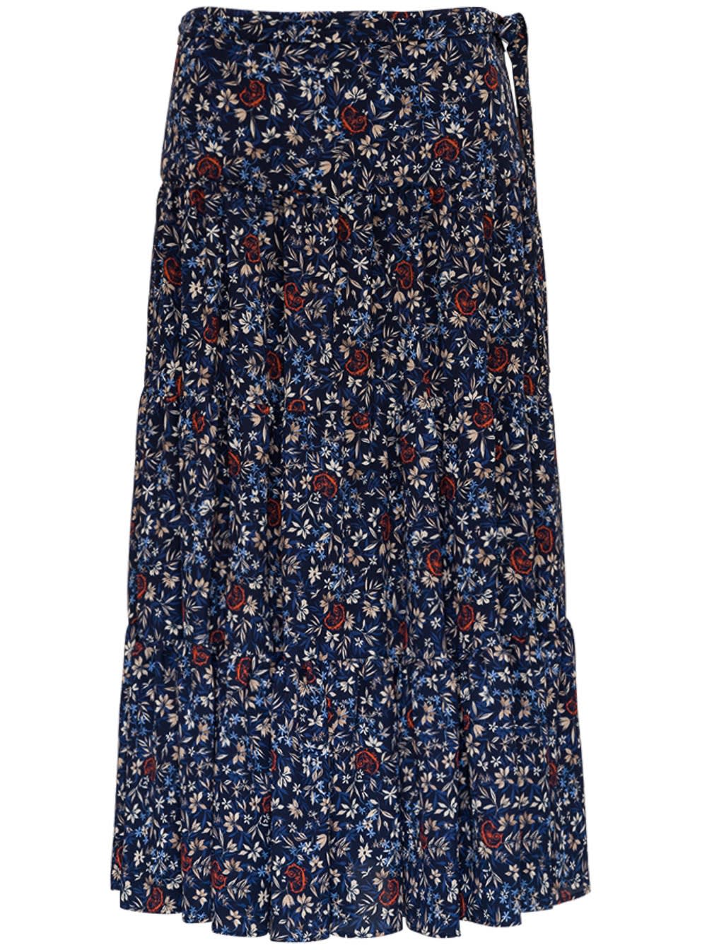 Chloé Long Floral Viscose Skirt