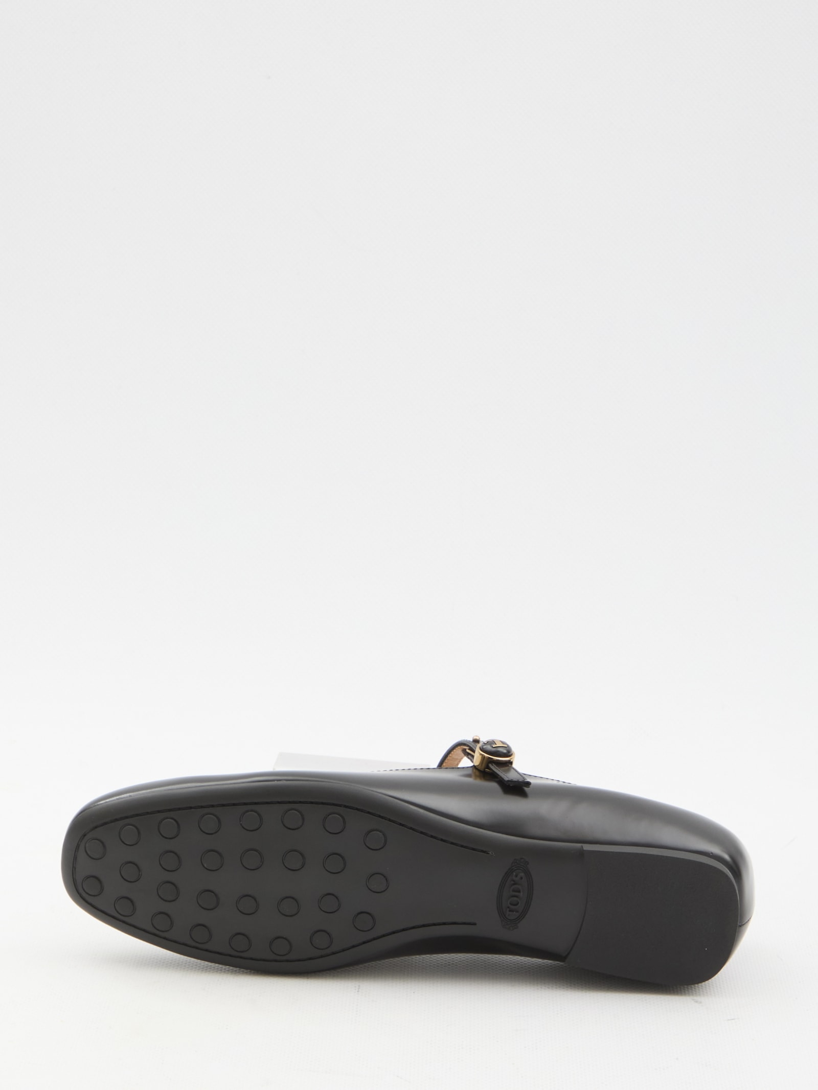 Shop Tod's Leather Ballerinas In Black