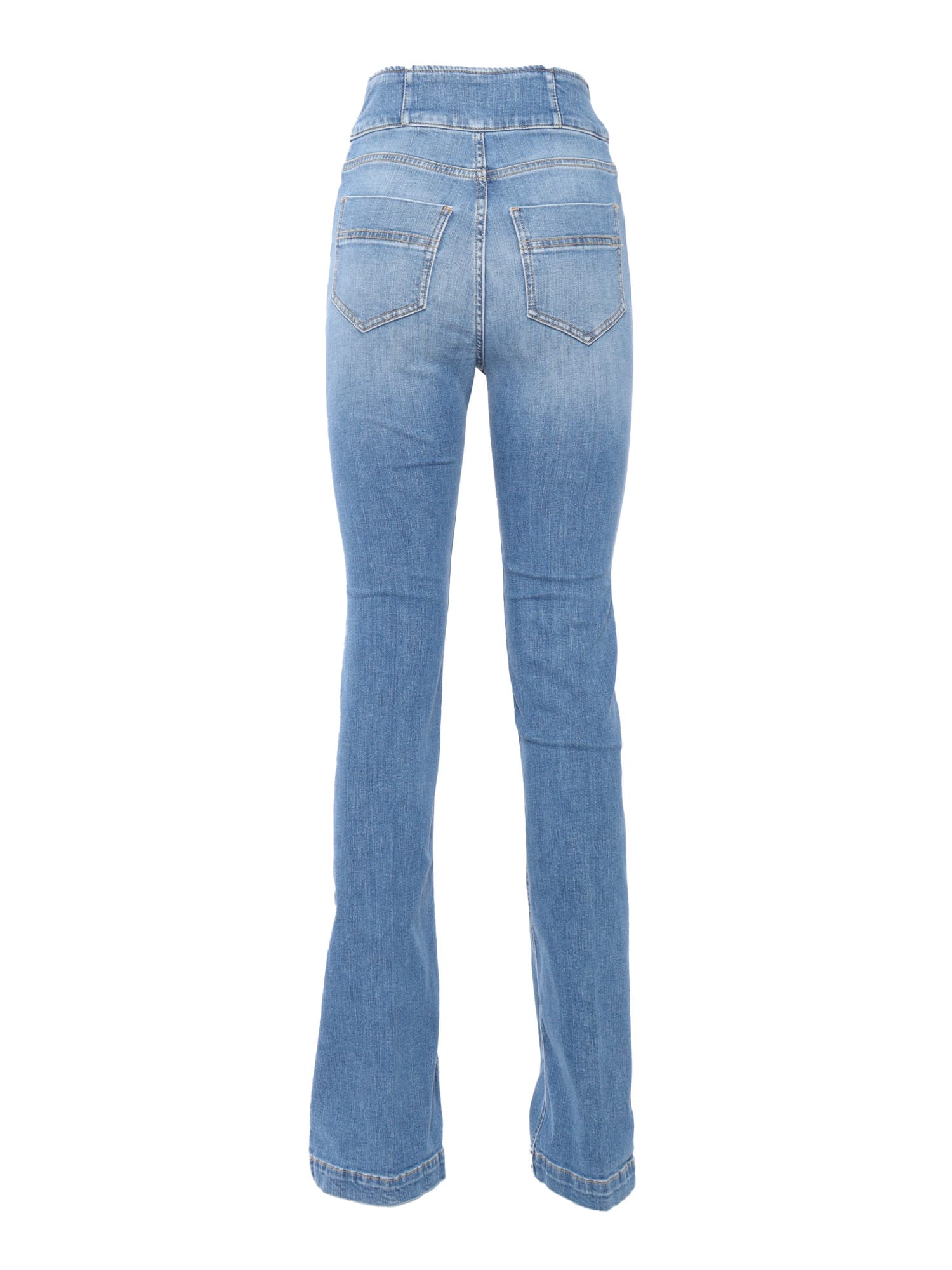 Shop Elisabetta Franchi High-waisted Jeans In Blue