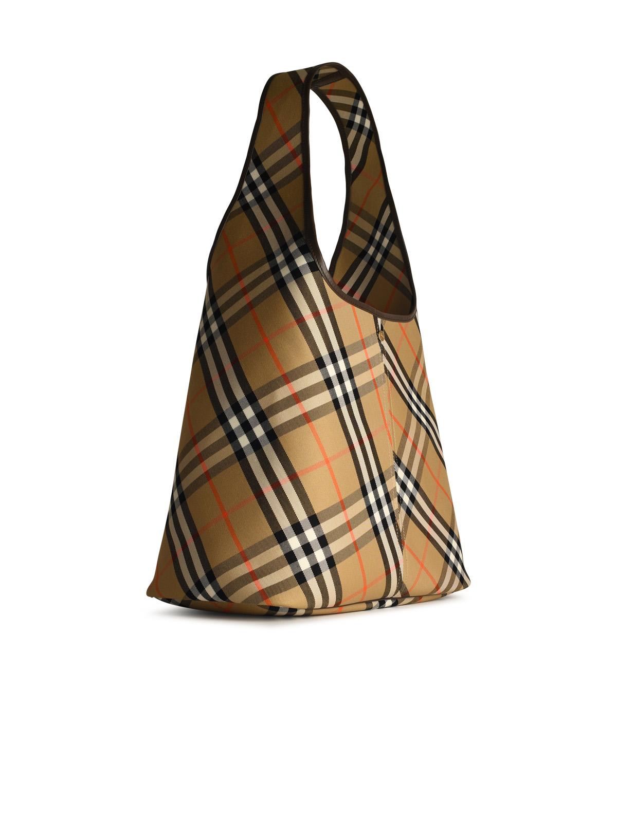 Shop Burberry House-check Large Shoulder Bag In Sand