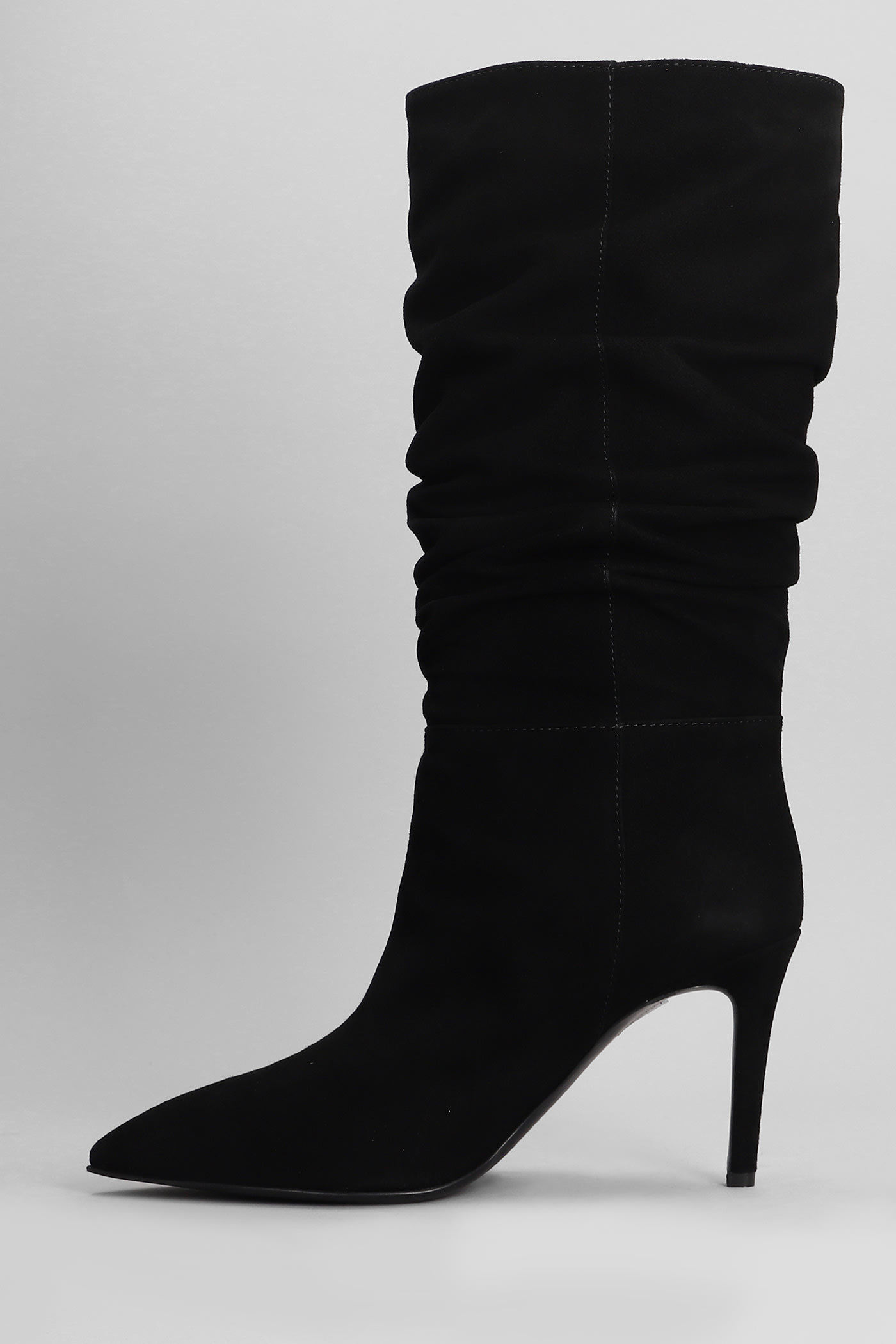 Shop Via Roma 15 High Heels Boots In Black Suede