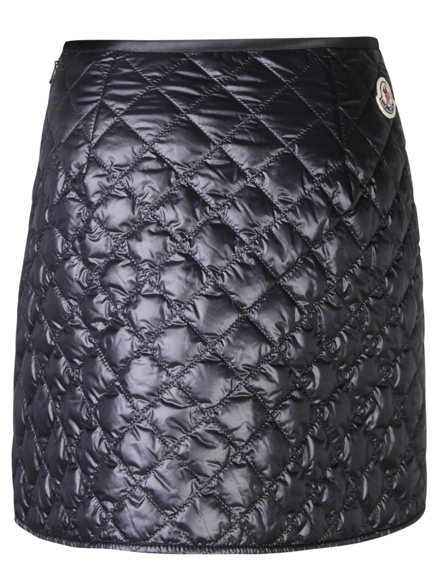 Shop Moncler Quilted Black Mini Skirt