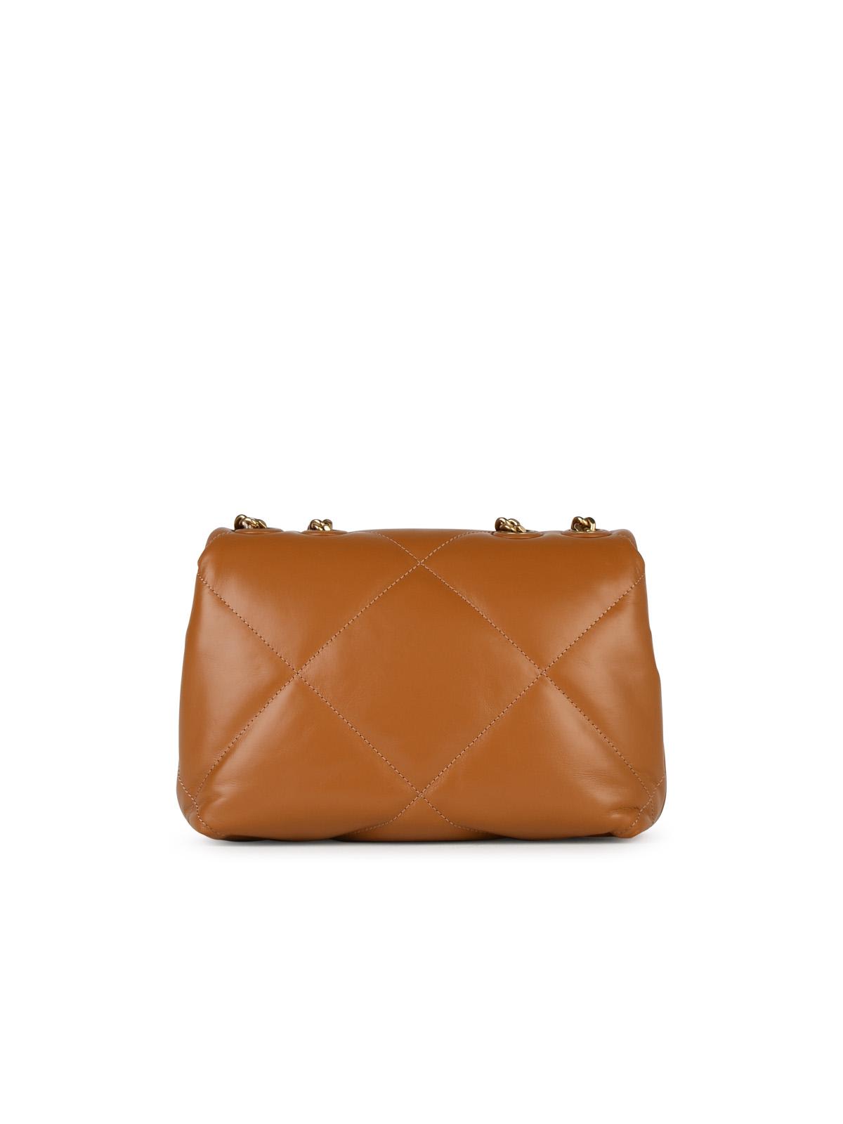 Shop Tory Burch Kira Small Brown Leather Crossbody Bag In Camel