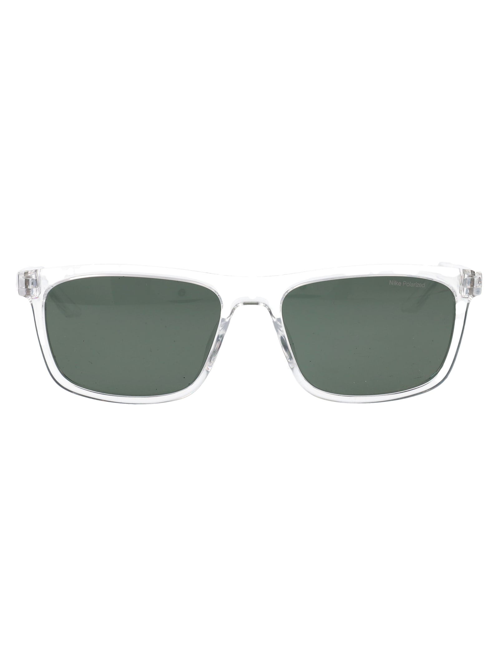 Nike Embar 56mm Polarized Square Sunglasses In White