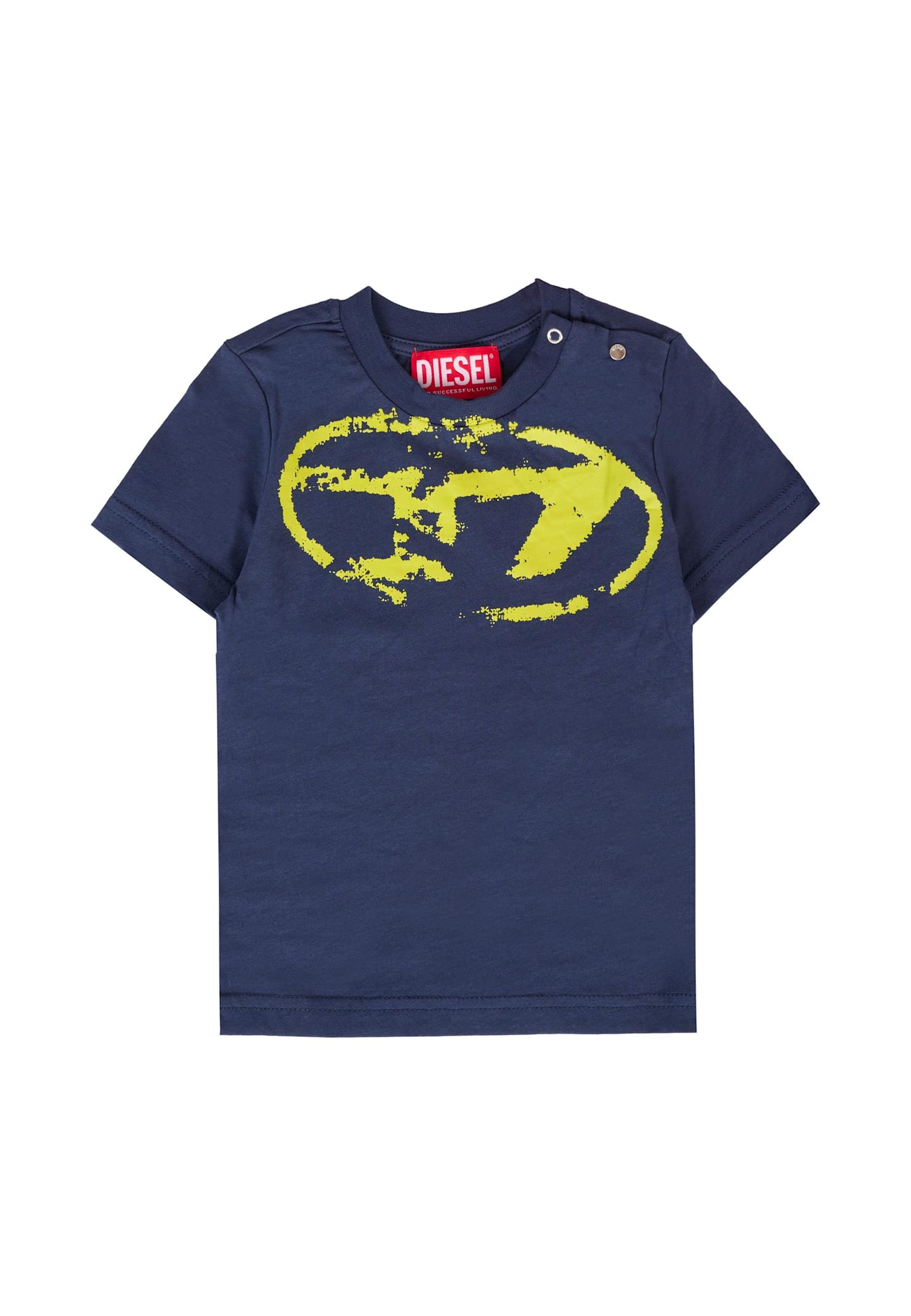 Diesel Blue T-shirt For Baby Boy With Logo In Blue