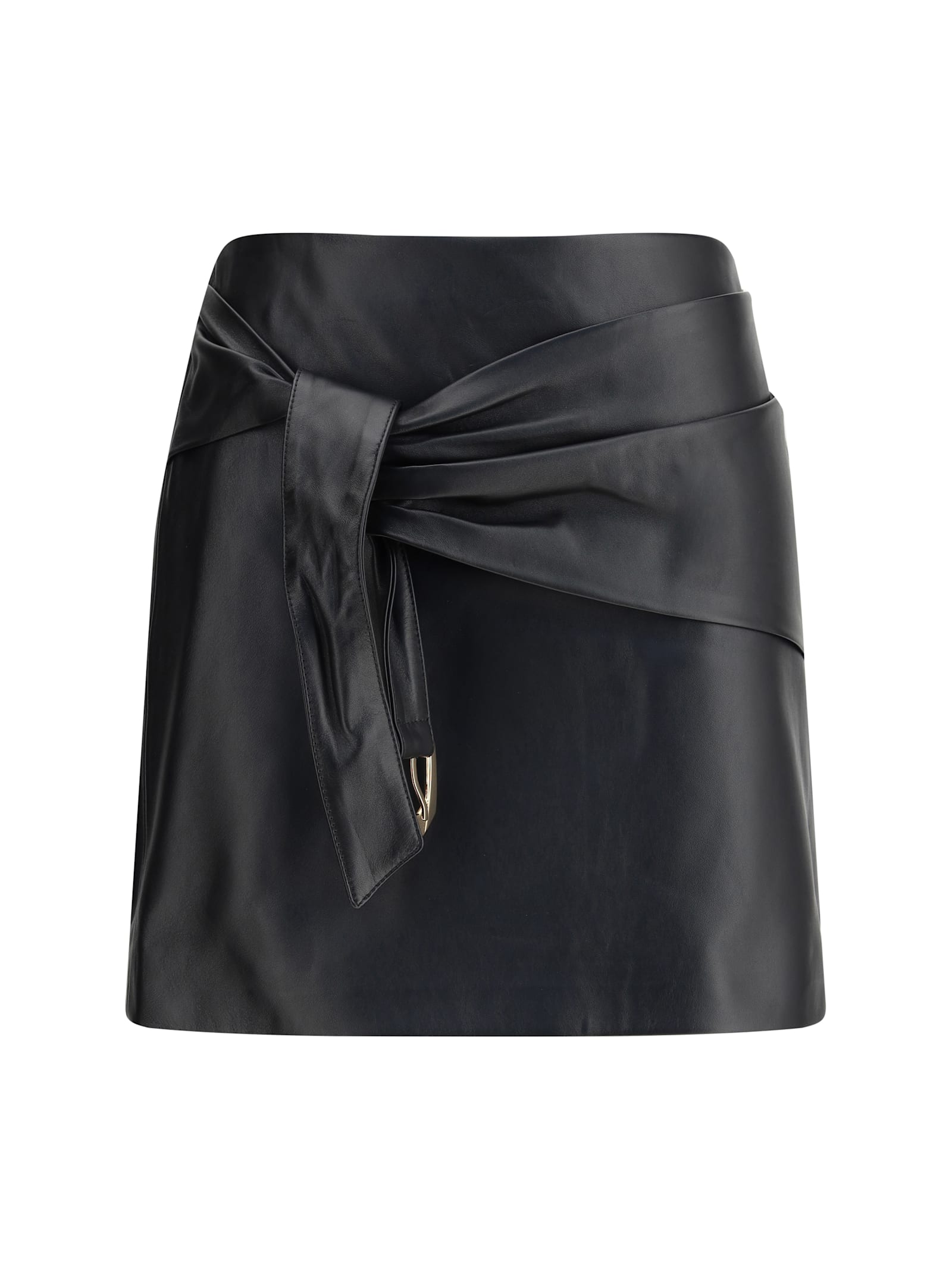 Versace Lambskin Miniskirt In Black