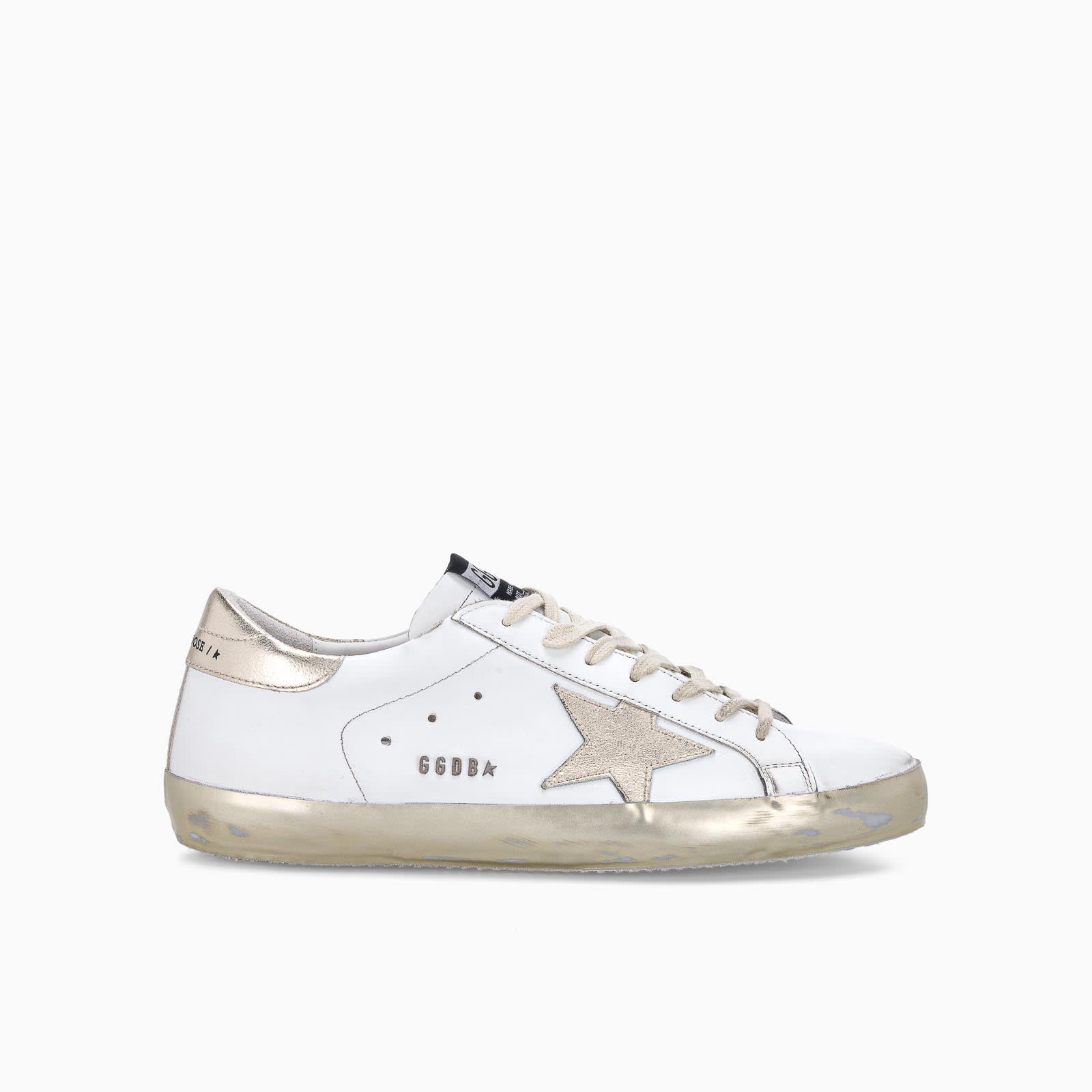 Golden Goose Super-star Sneakers With Details And Gold Foxing