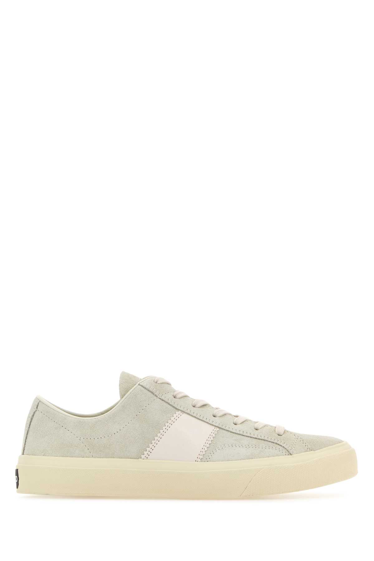 Shop Tom Ford Light-grey Suede Cambridge Sneakers In 3ww01