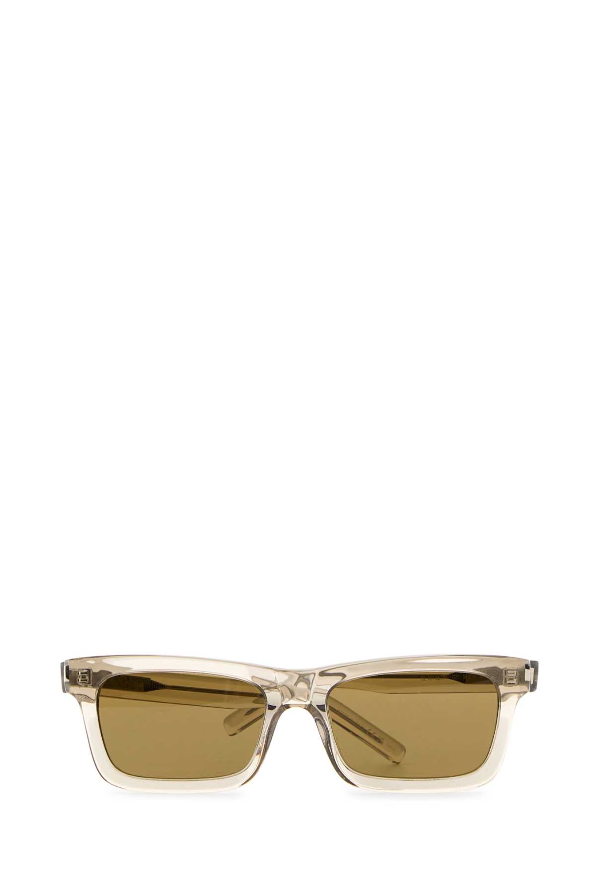 Shop Saint Laurent Transparent Acetate Sl 461 Sunglasses In Beigebeigebrown