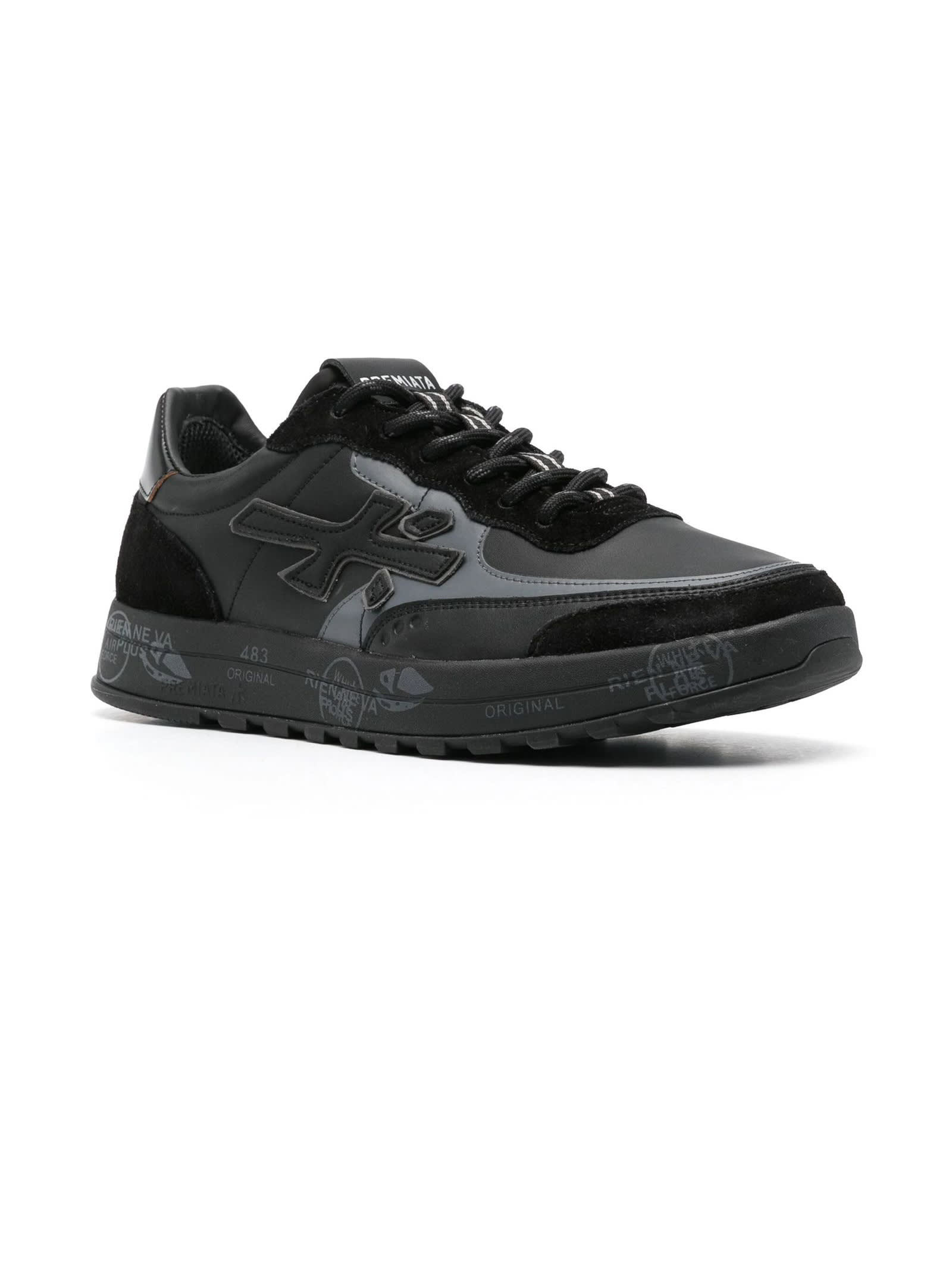 Shop Premiata Black Nous Sneakers