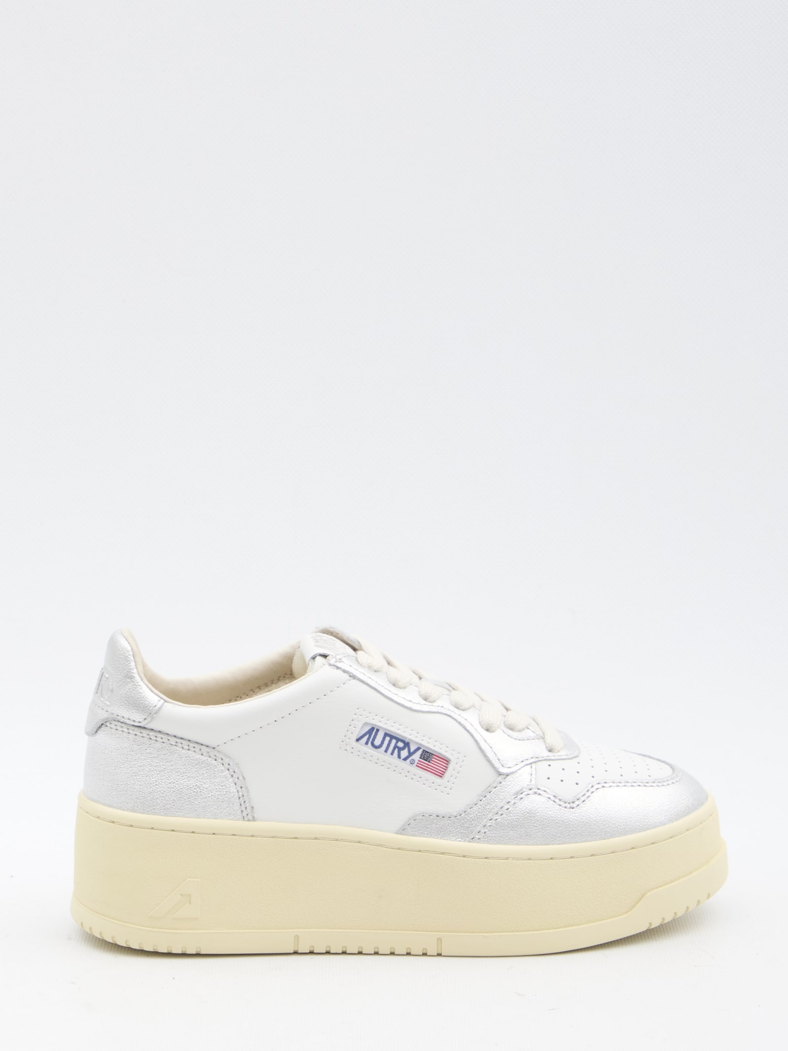 Shop Autry Medalist Platform Low Sneakers In White