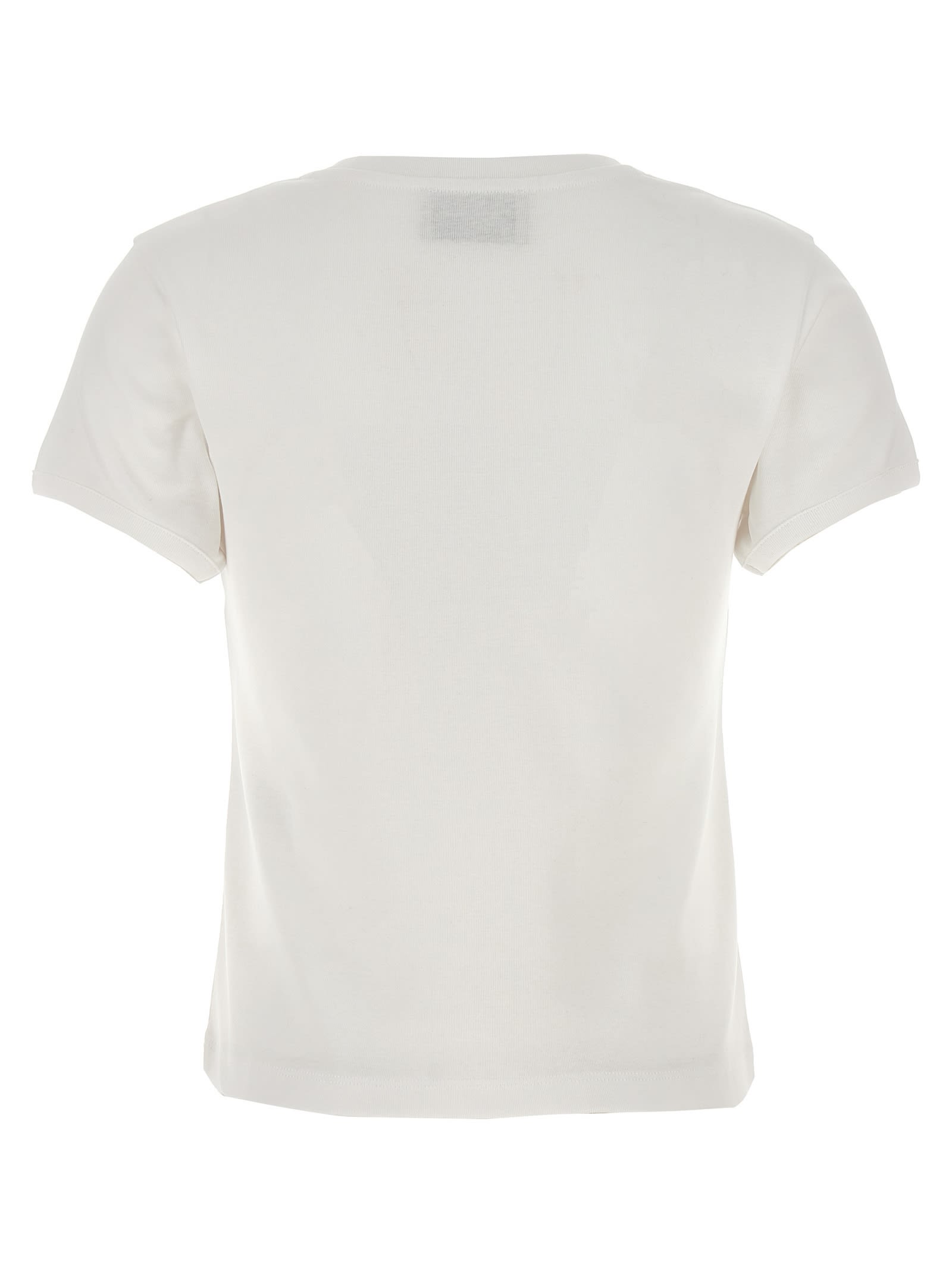 Coperni Crew Neck Ribbed Profiles Short Sleeves Cotton T-shirt In White