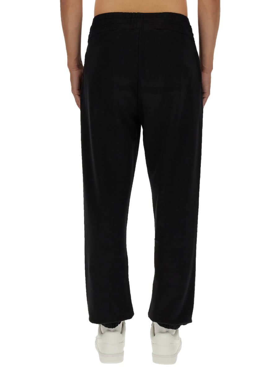 Shop Palm Angels Jogging Pants With Logo In Black Off White