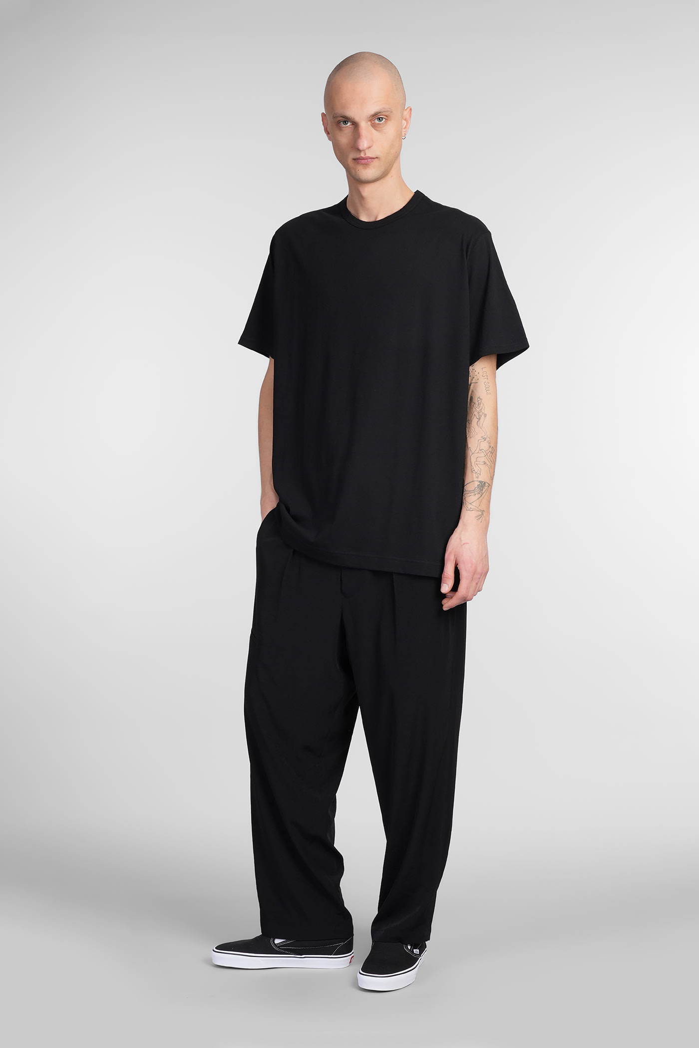 Shop Yohji Yamamoto T-shirt In Black Cotton