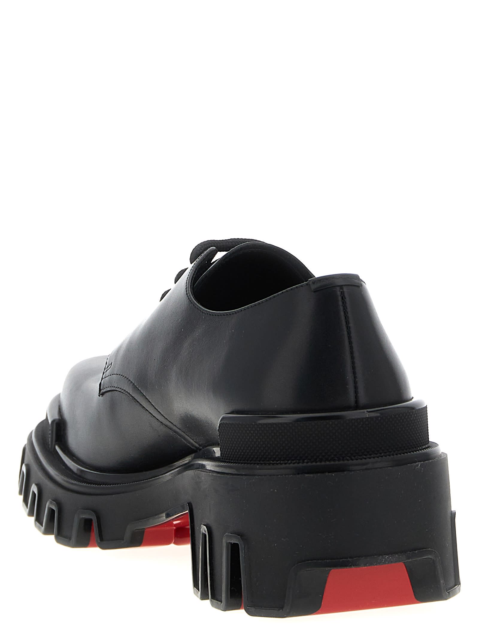 Christian Louboutin Trott Dune Uomo Lugged Plain Toe Derby In Black