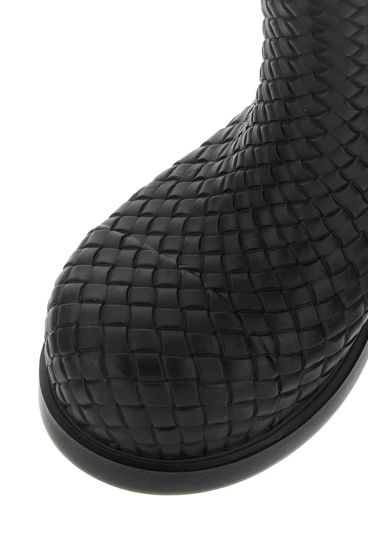 Shop Bottega Veneta Black Rubber Fireman Ankle Boots