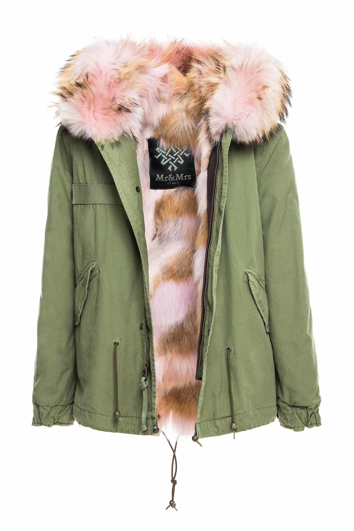 Mr & Mrs Italy Exclusive Fw20 Icon Parka: Army Mini Parka With Coyote Fur