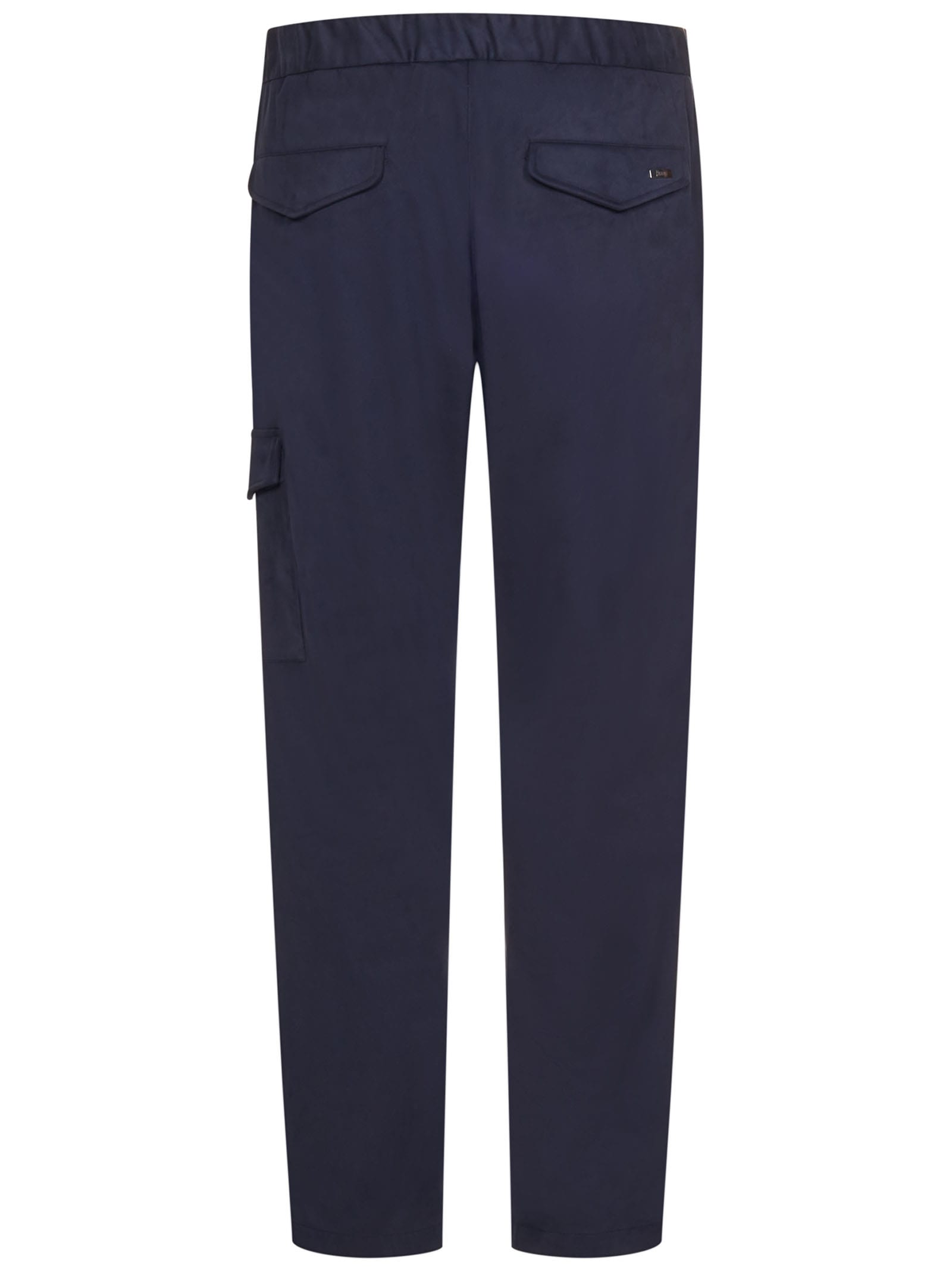 Herno Blue Mid-rise Regular Fit Straight Hem Trousers In Blue