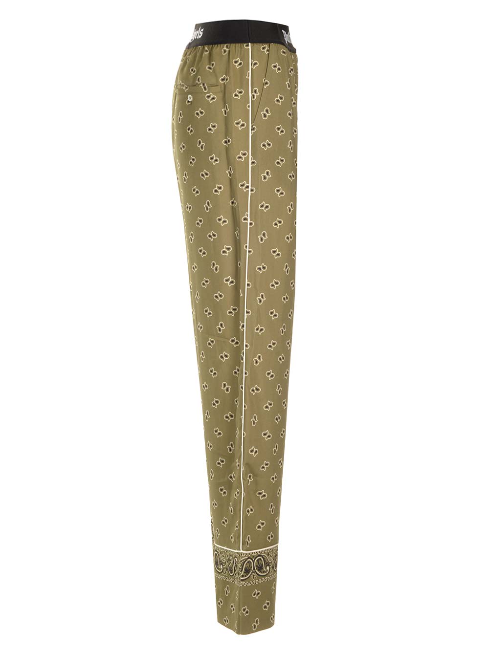 Shop Palm Angels Straight Paisley Print Pants In Green