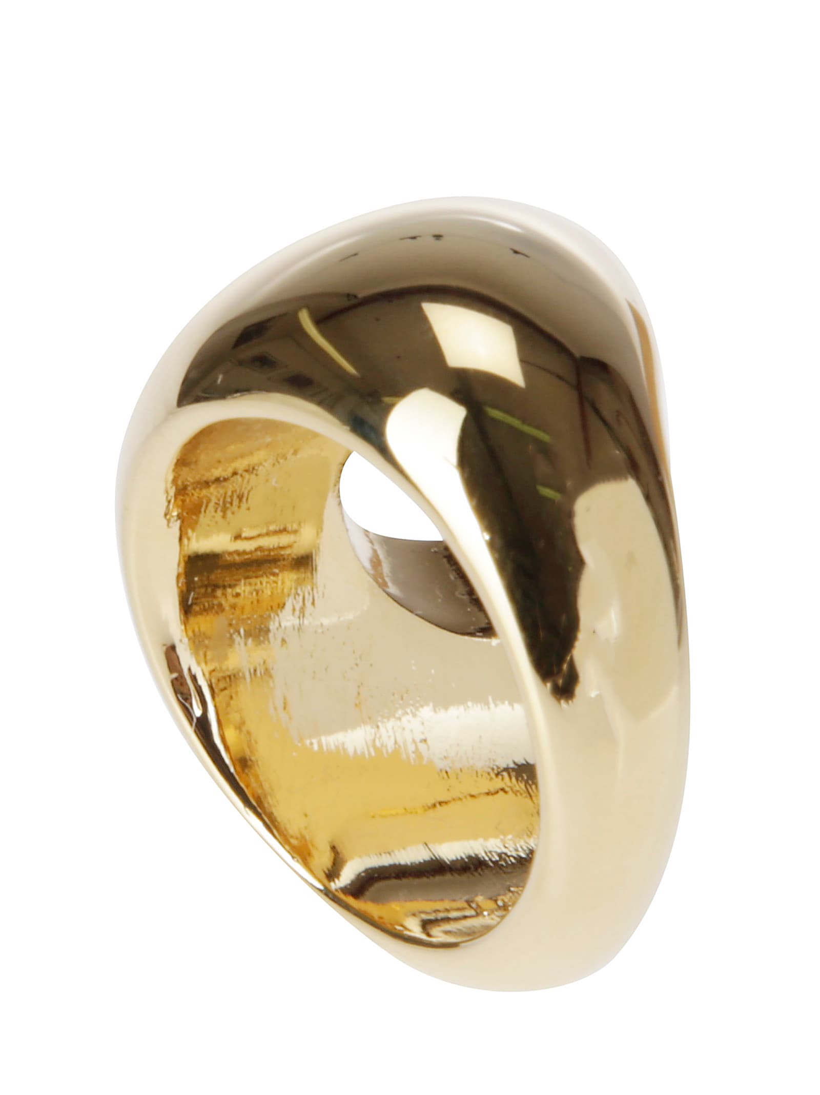 Shop Marine Serre Gold Platted Ring In Shiny Gold