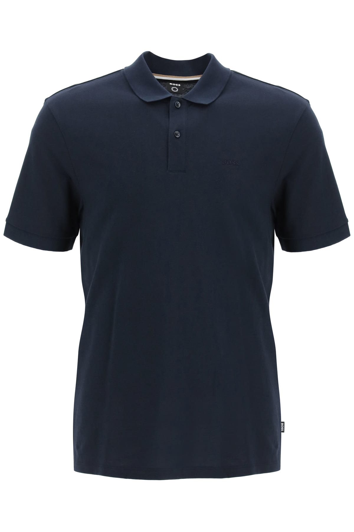 Shop Hugo Boss Organic Cotton Polo Shirt In Dark Blue (blue)
