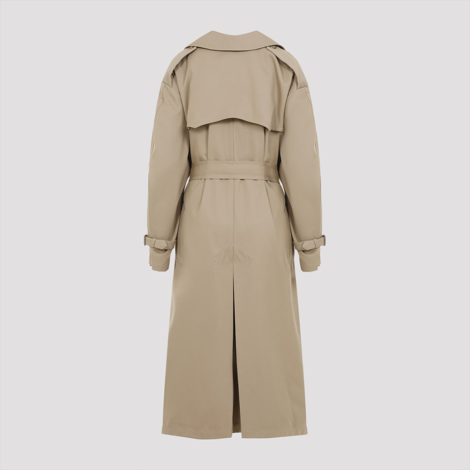 Shop Moschino Cotton Nylon Coat In Beige