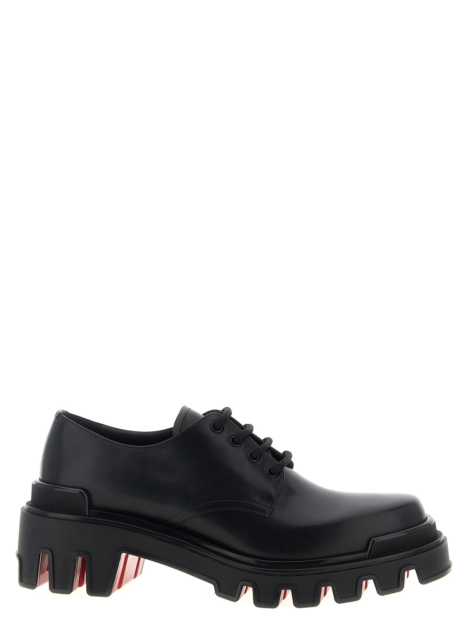 Christian Louboutin Trott Dune Uomo Lugged Plain Toe Derby In Black