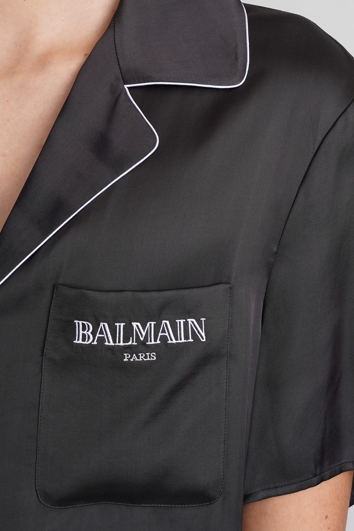 Shop Balmain Shirt In Black Viscose