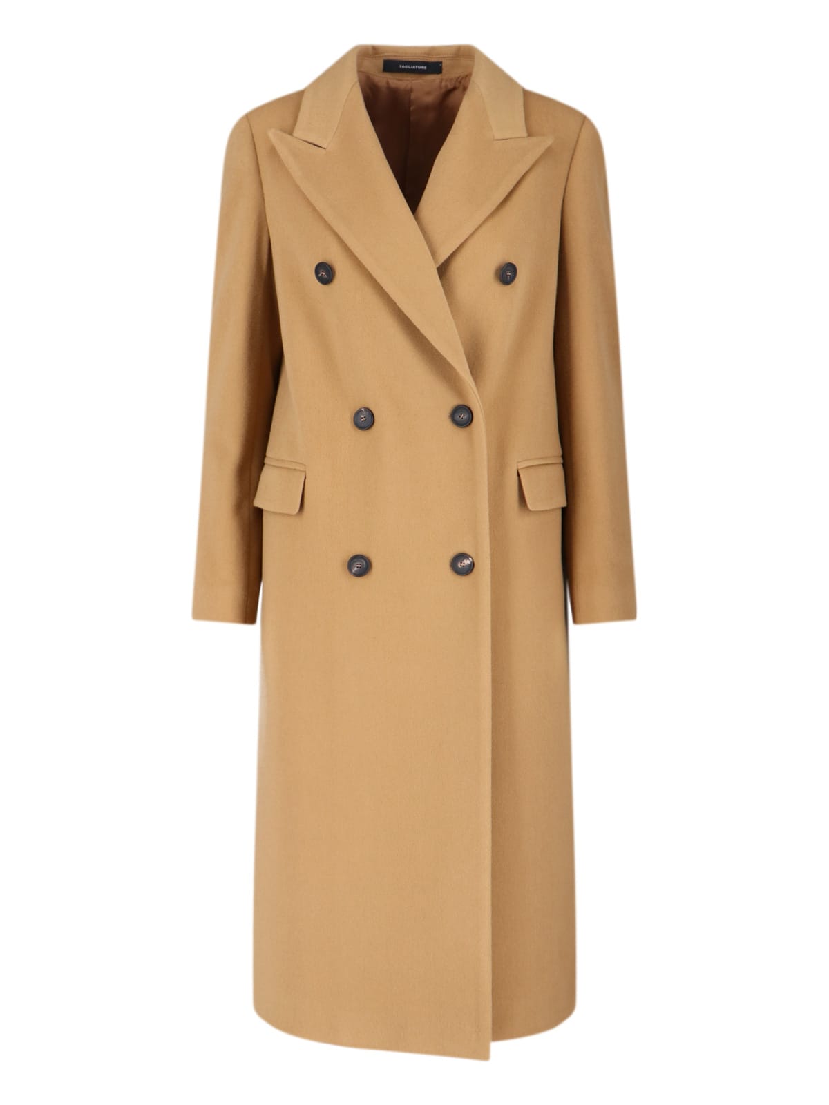 Tagliatore Tailored Brown Coat With Structured Design And Clean Lines In Brown