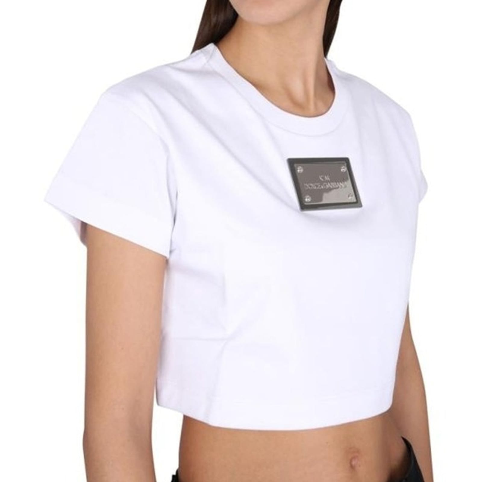 Shop Dolce & Gabbana Cropped Top In White