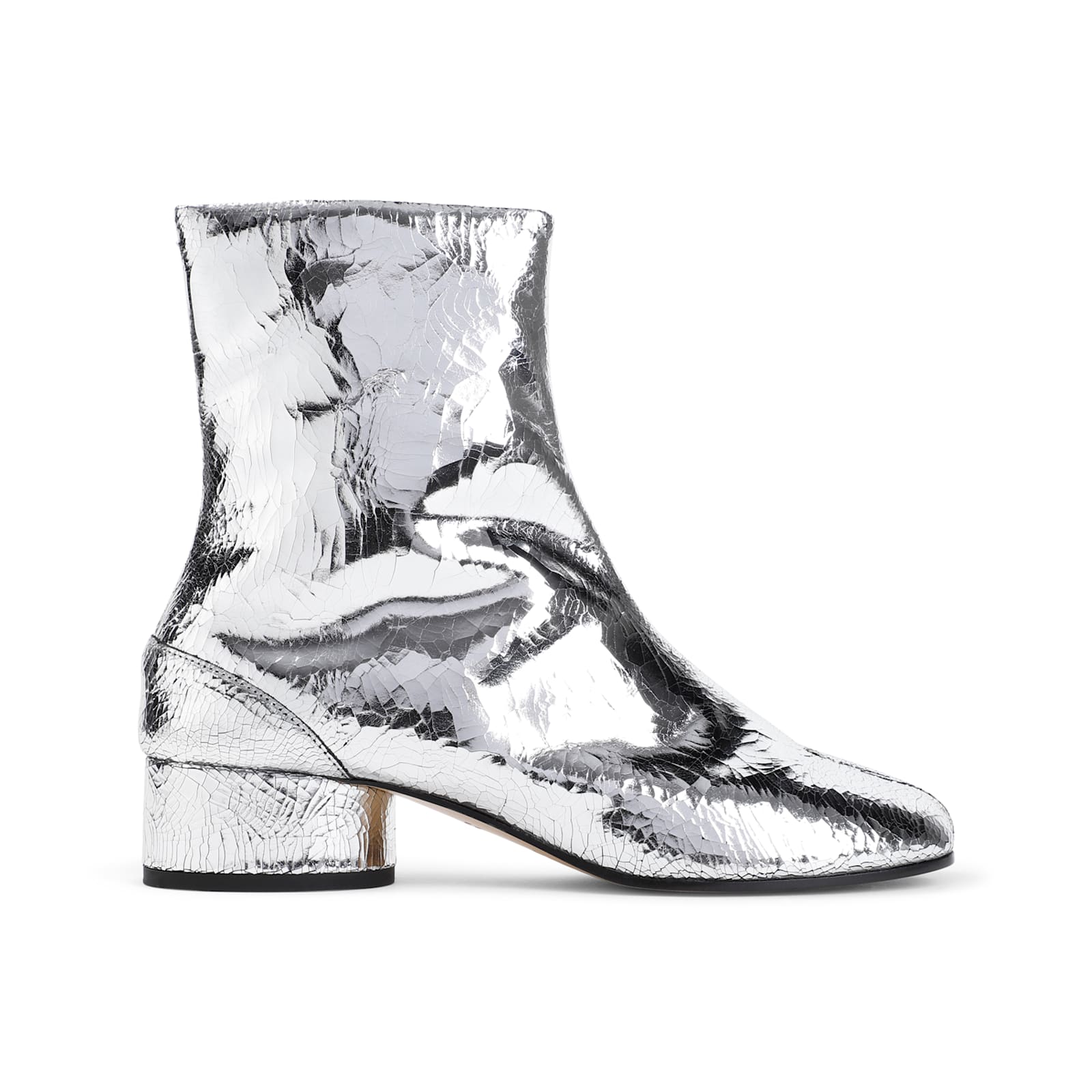 Shop Maison Margiela Tabi H30 Ankle Boots In Silver