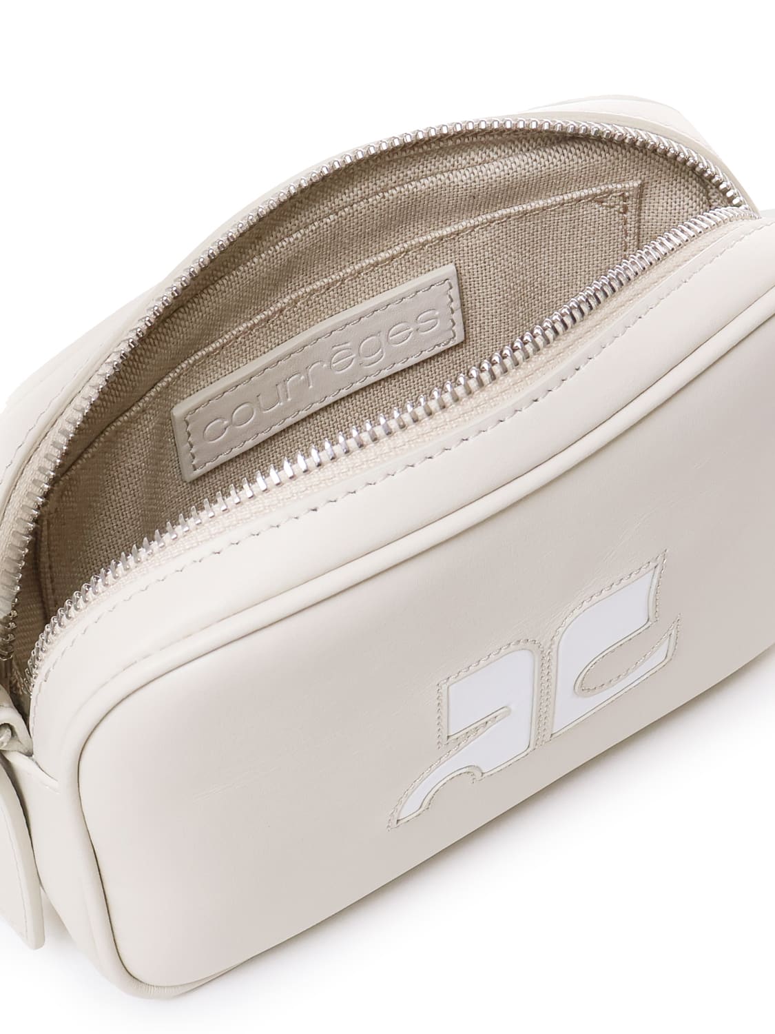 Shop Courrèges Slim Camera Bag In Mastic Gray