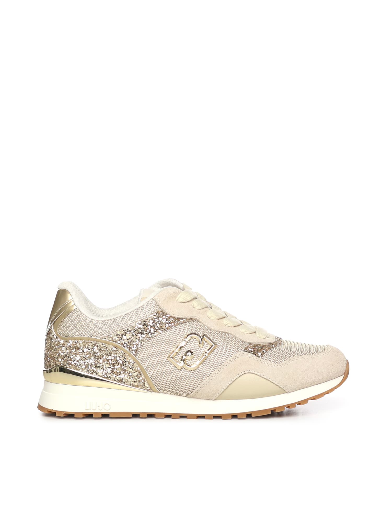 Liu •jo Glitter And Mesh Sneakers In Multi