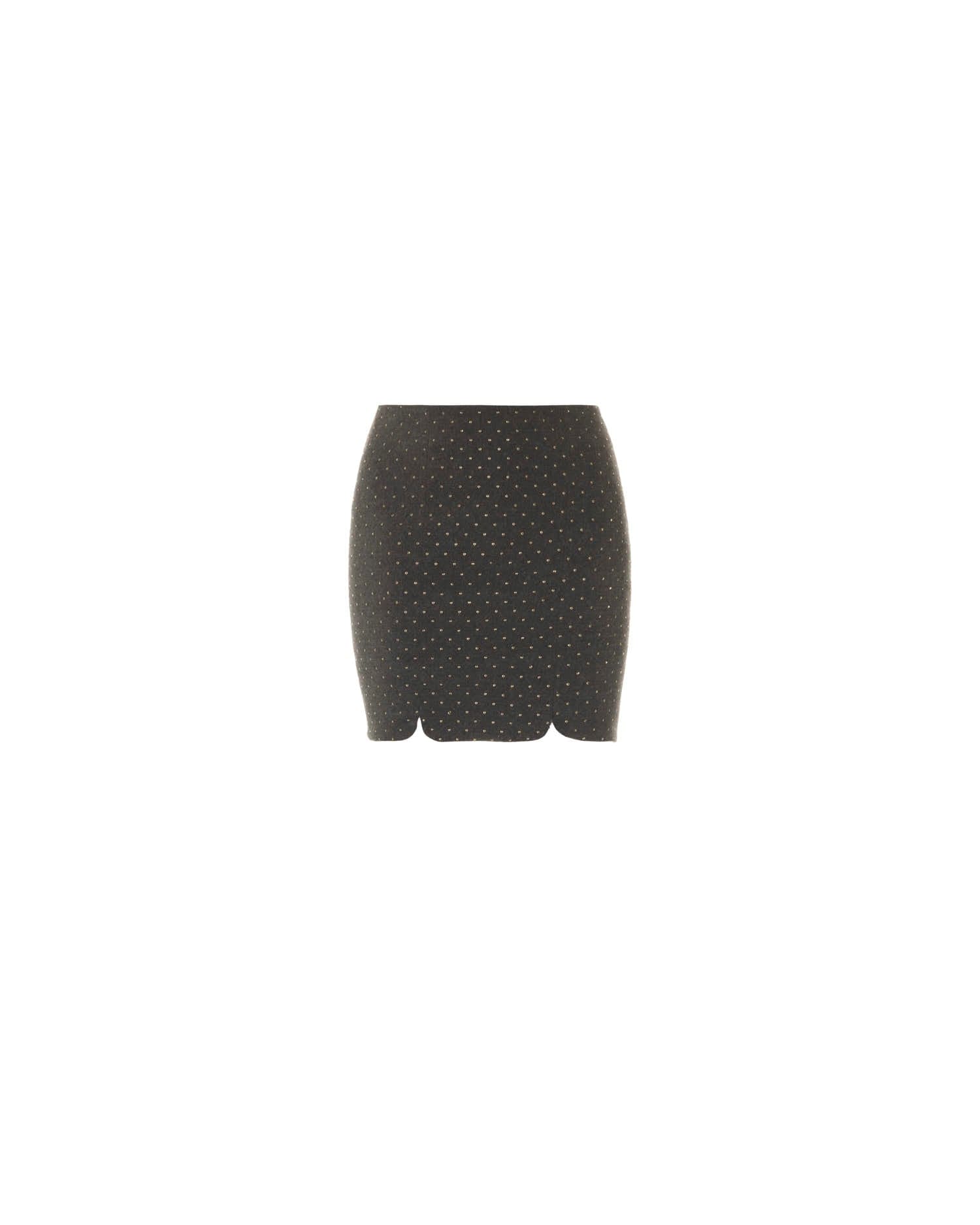 Shop John Richmond Miniskirt With Allover Pattern In Grigio