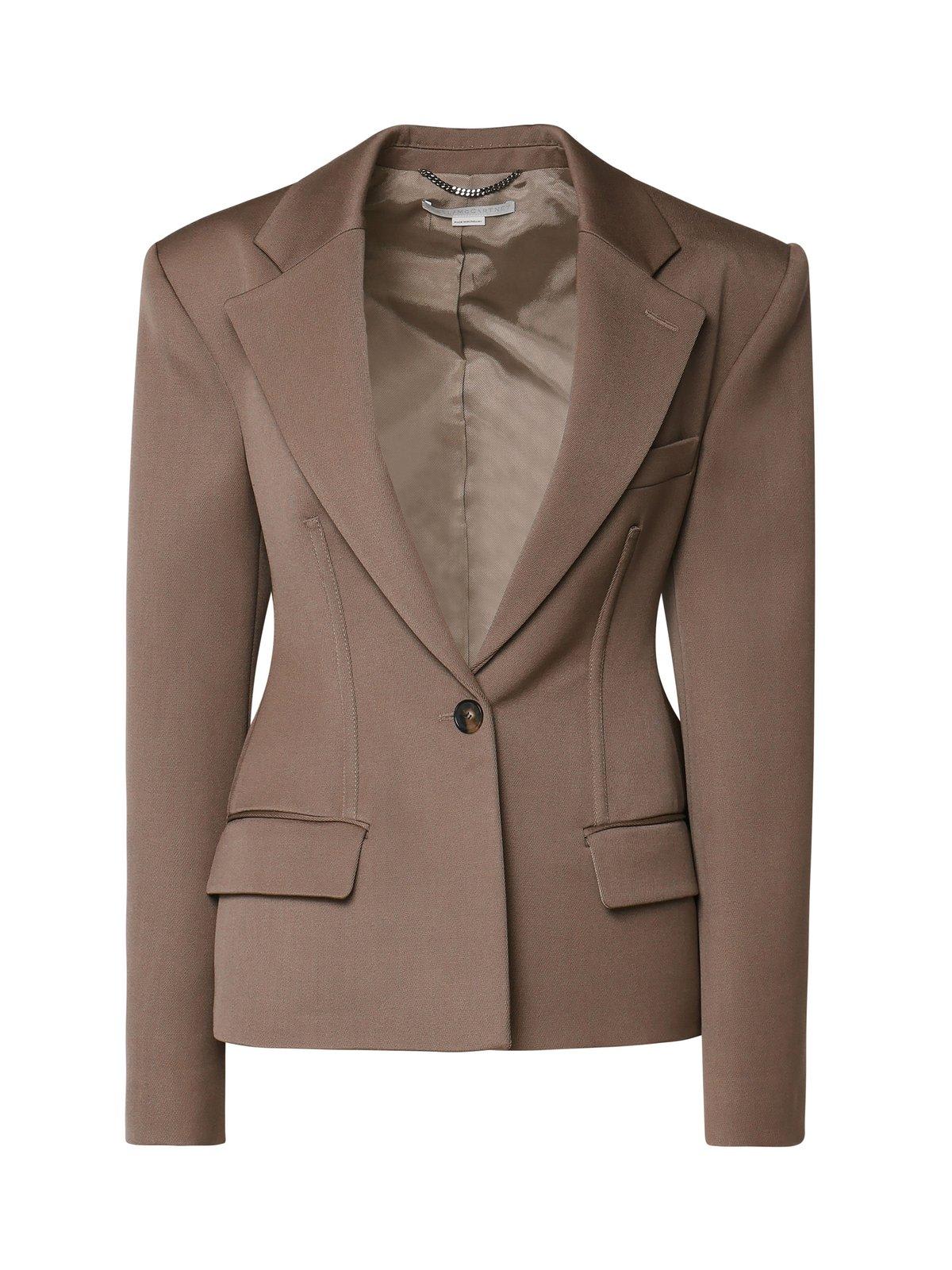 Shop Stella Mccartney Classic Single-breasted Blazer In Beige