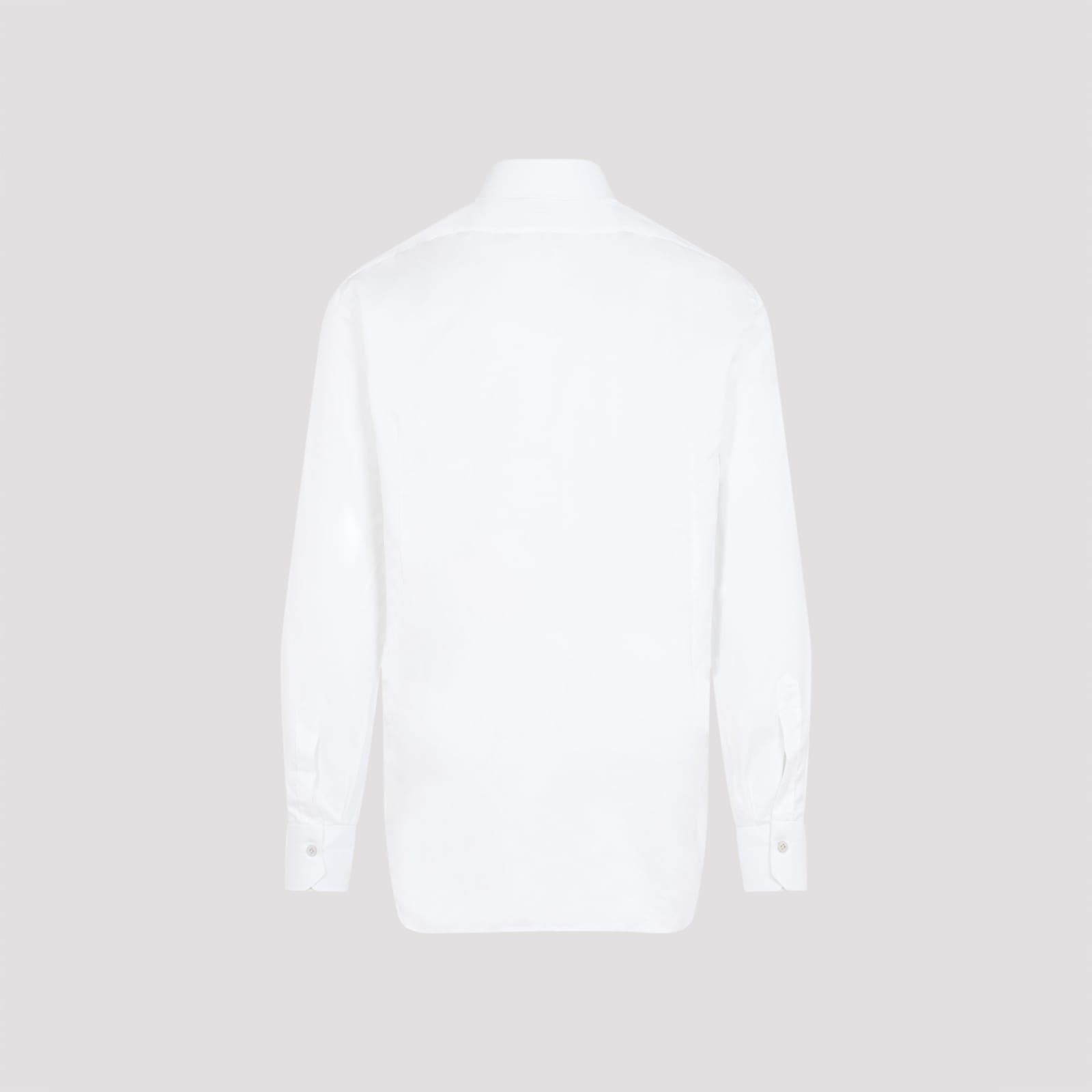 Shop Kiton Cotton Shirt In Bianco