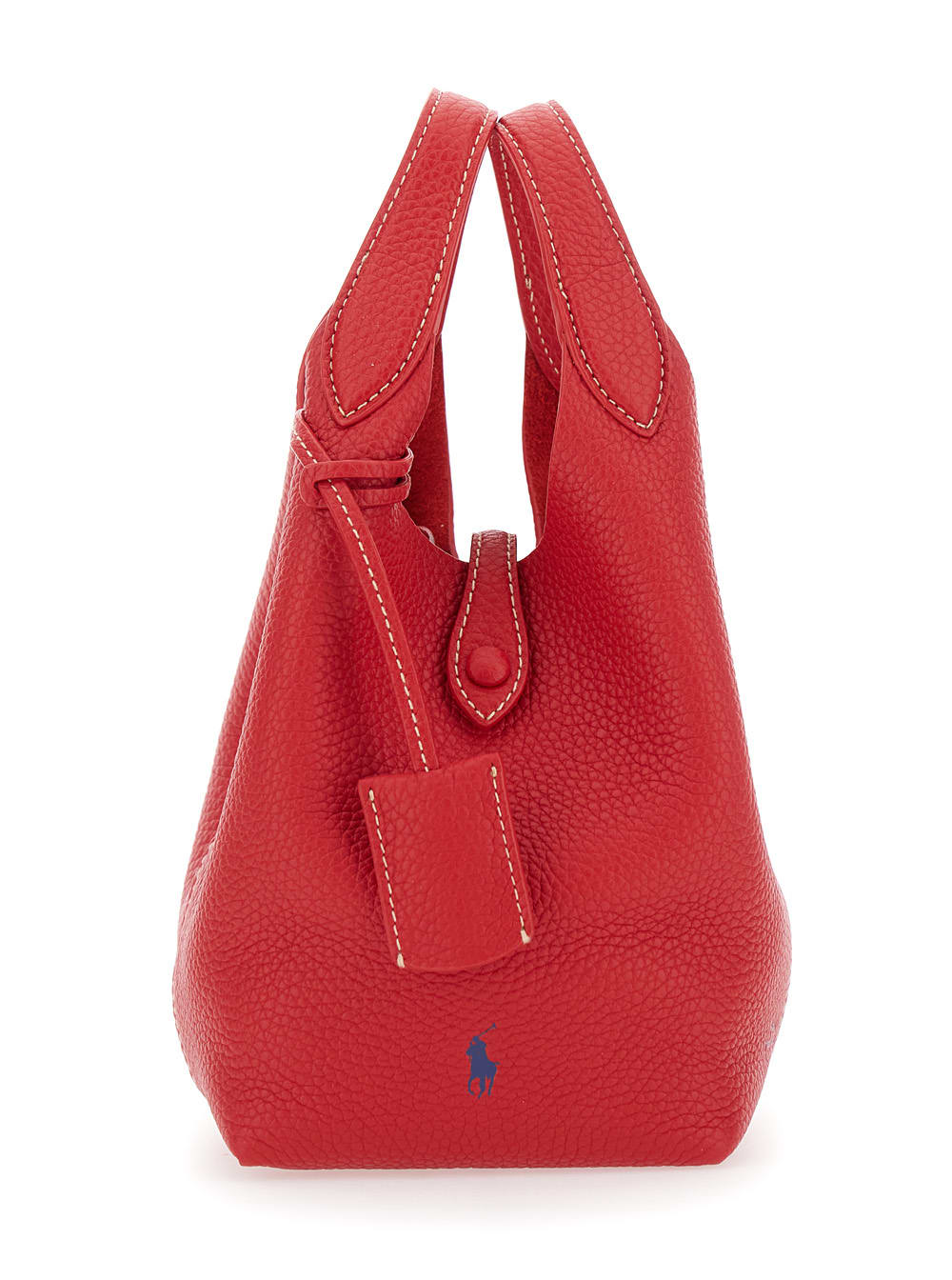 Ralph Lauren Play Red Handbag With Removable Shoulder Strap And Pony Embroidery On The Front In Leather Woman In Red