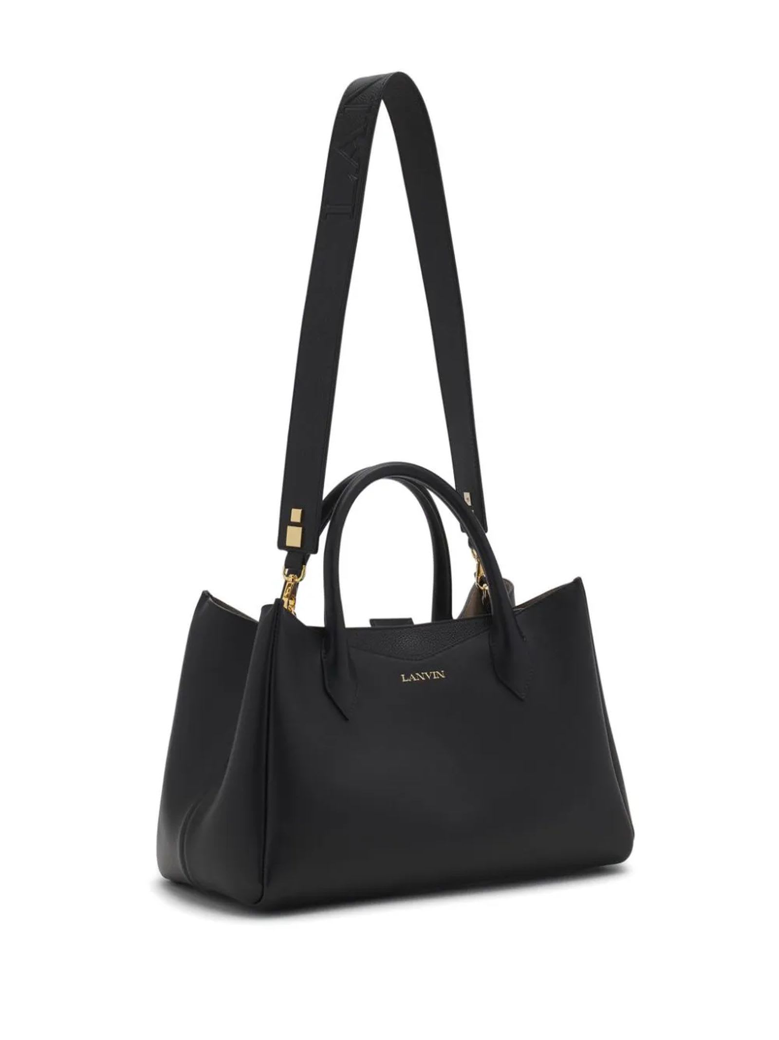 Shop Lanvin Black Calf Leather Tote Bag