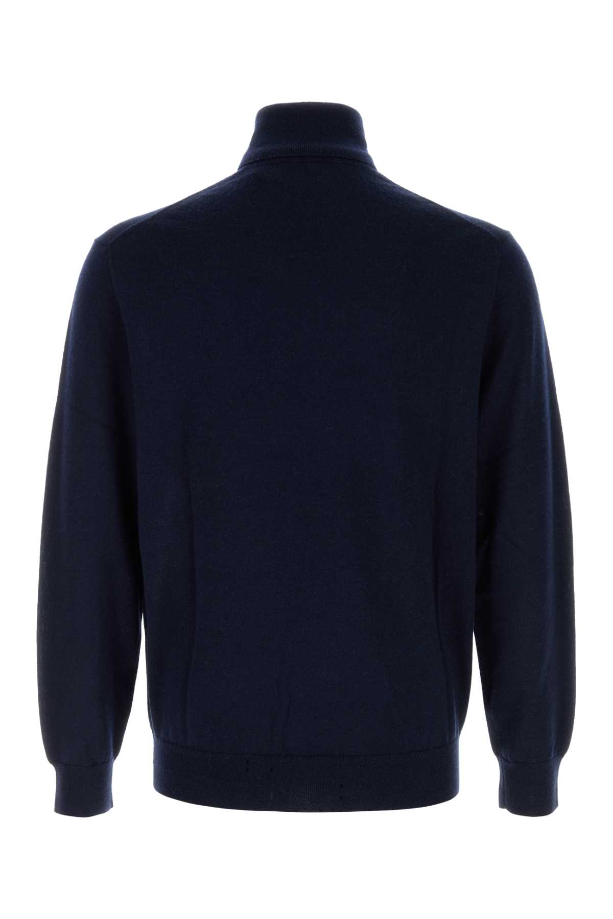 Shop Polo Ralph Lauren Navy Blue Wool Sweater In Poloblack