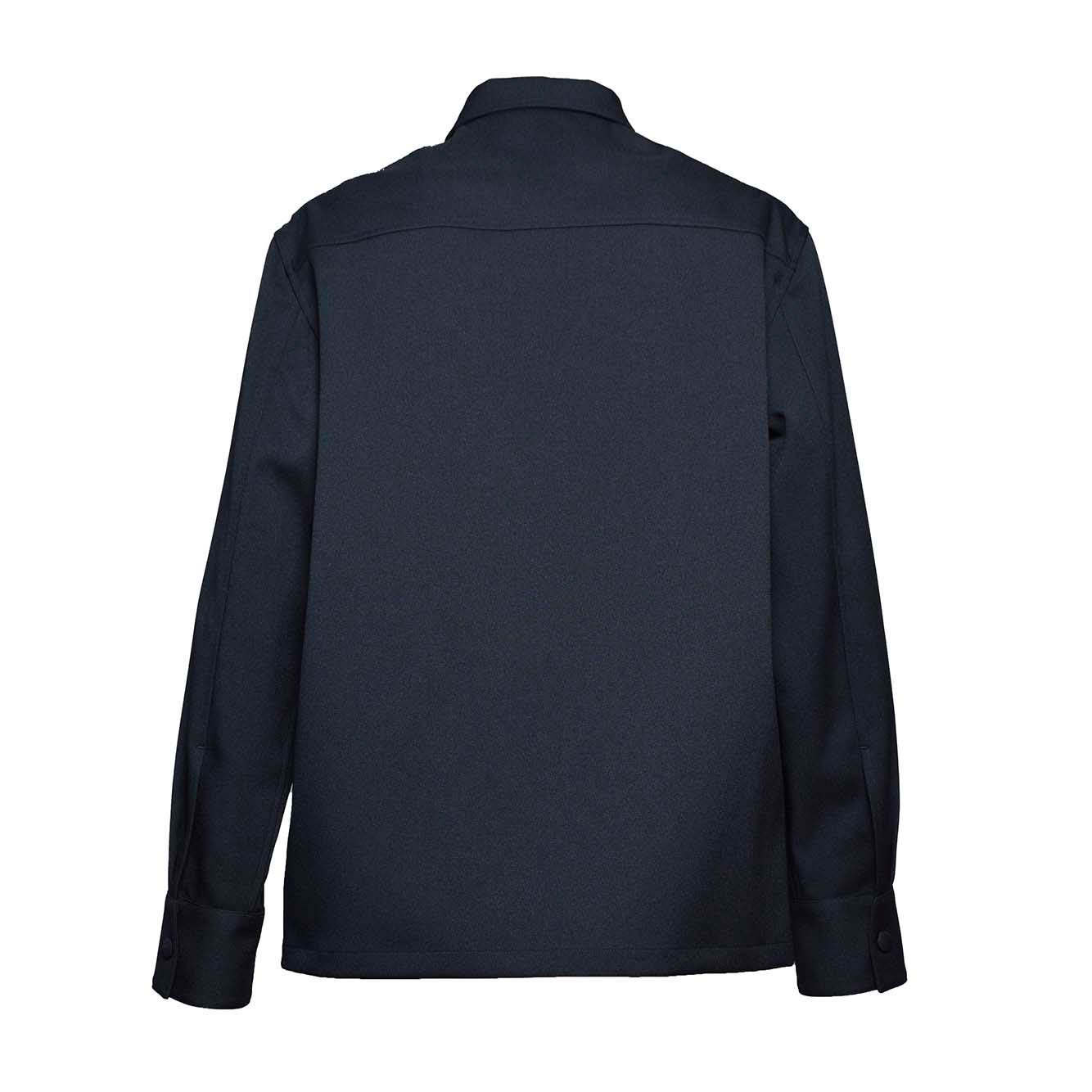 Shop Jil Sander Long-sleeved Gabardine Shirt In Blu Notte