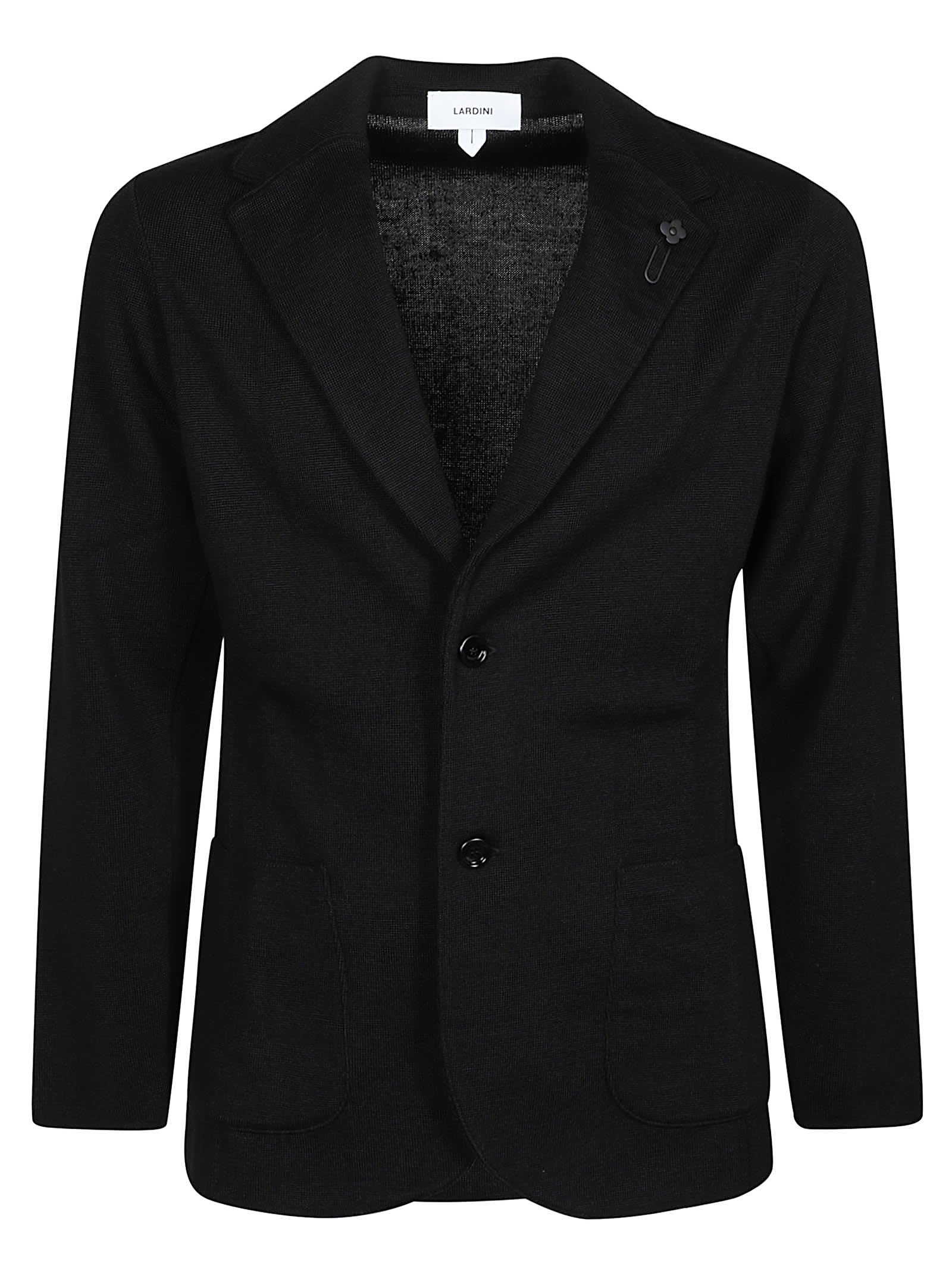 Shop Lardini Knit Jacket In Nero