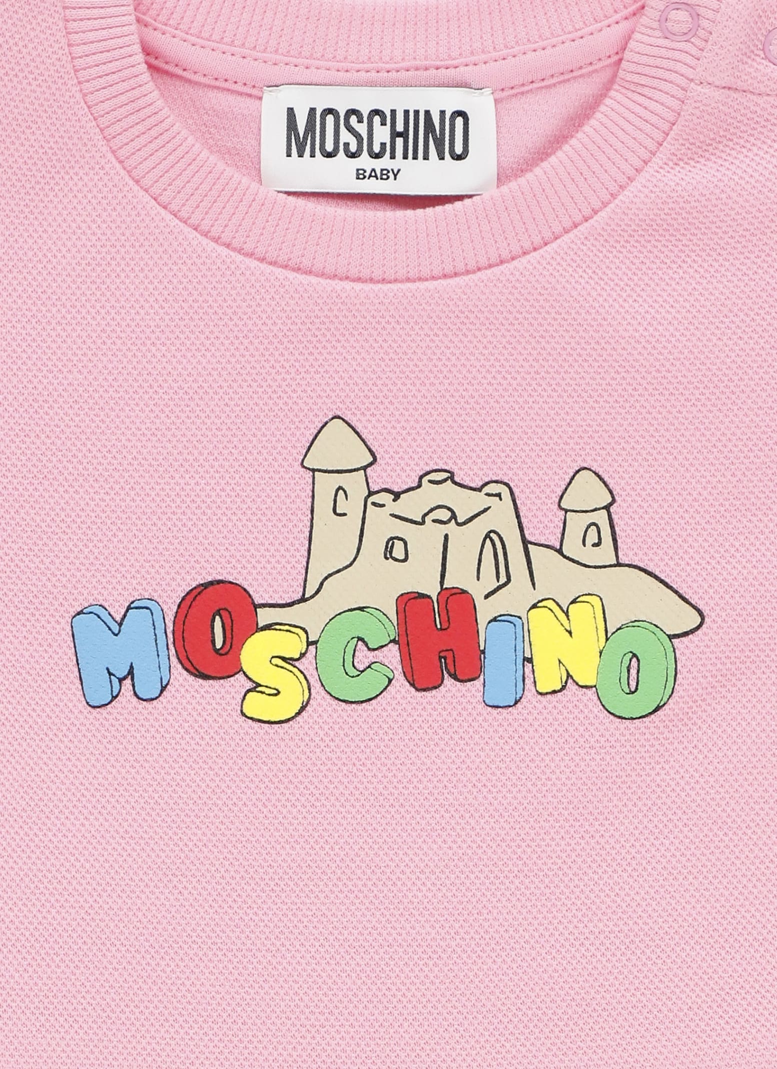 Shop Moschino Dress With Print In Pink