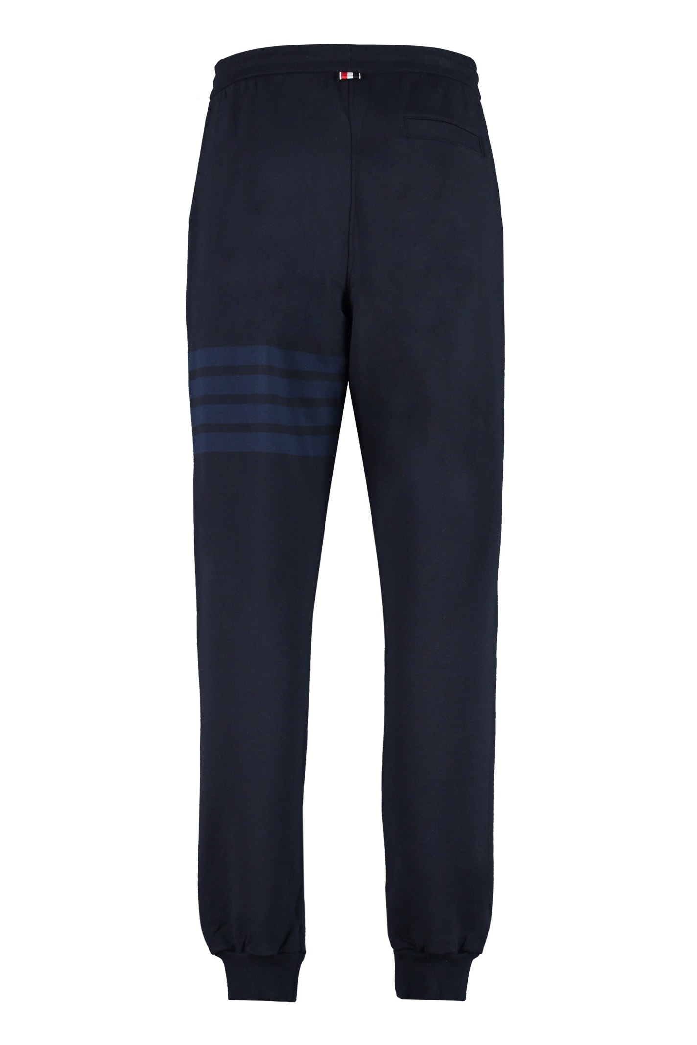Shop Thom Browne Stretch Cotton Track-pants In Blue