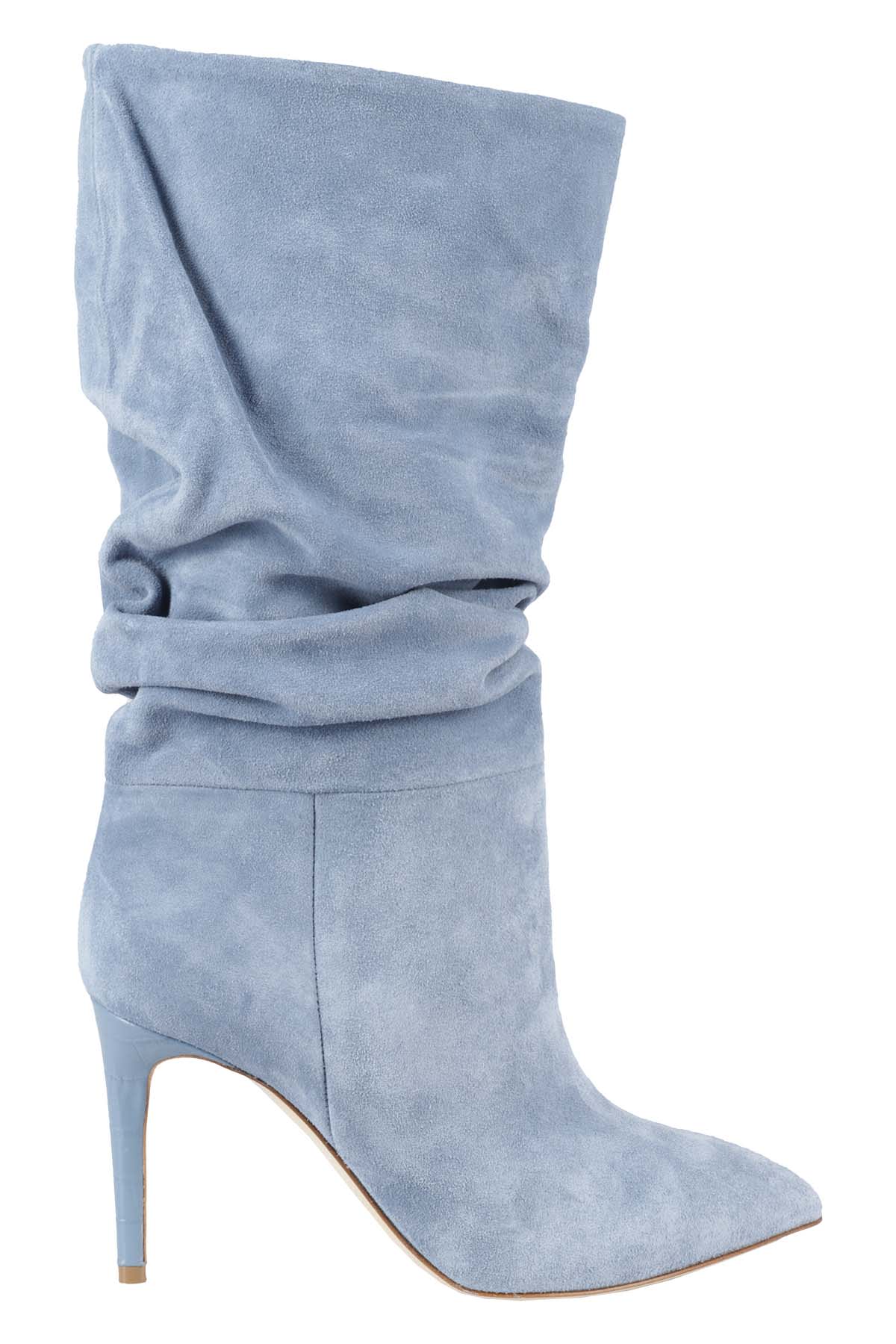 Paris Texas Slouchy Leather Boot In Denim