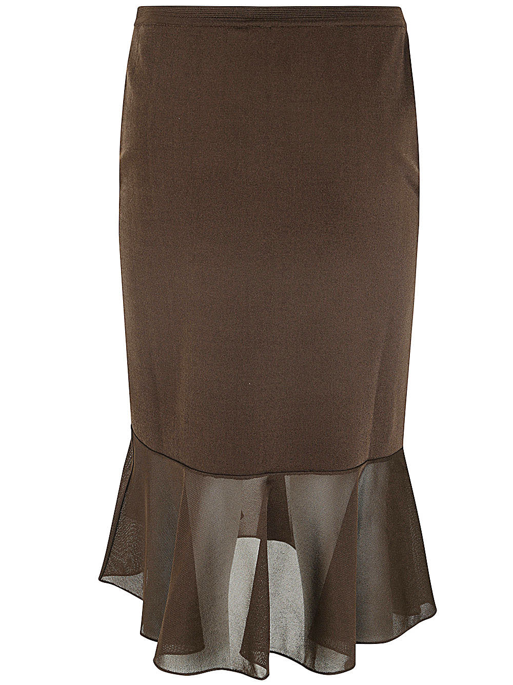 Shop Tom Ford Knitted Skirt In Chocolate Brown