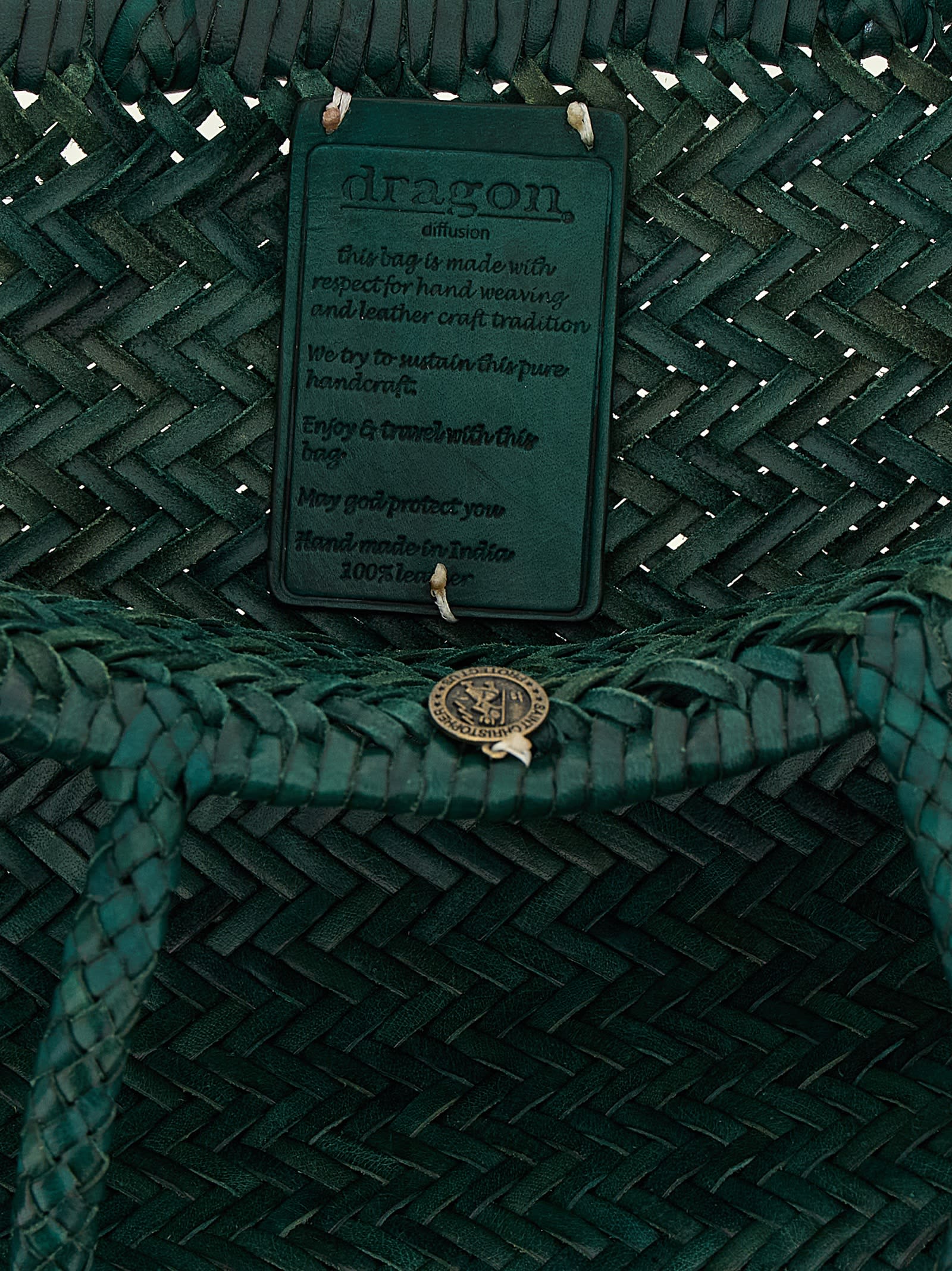 Dragon Diffusion Bamboo Triple Jump Large Shoulder Bag In Green
