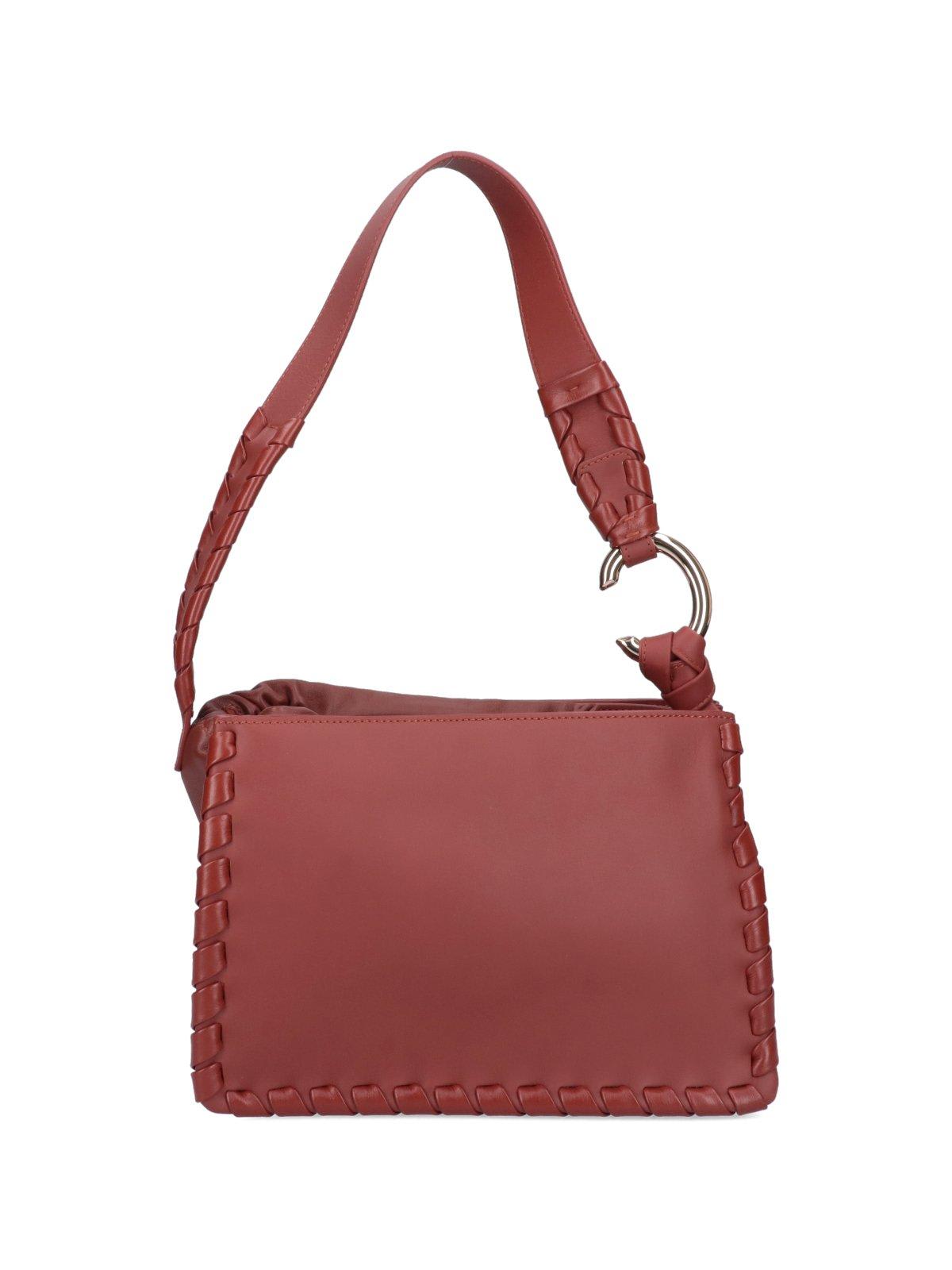 Chloé Mate Gusset Leather Shoulder Bag In Leather Brown