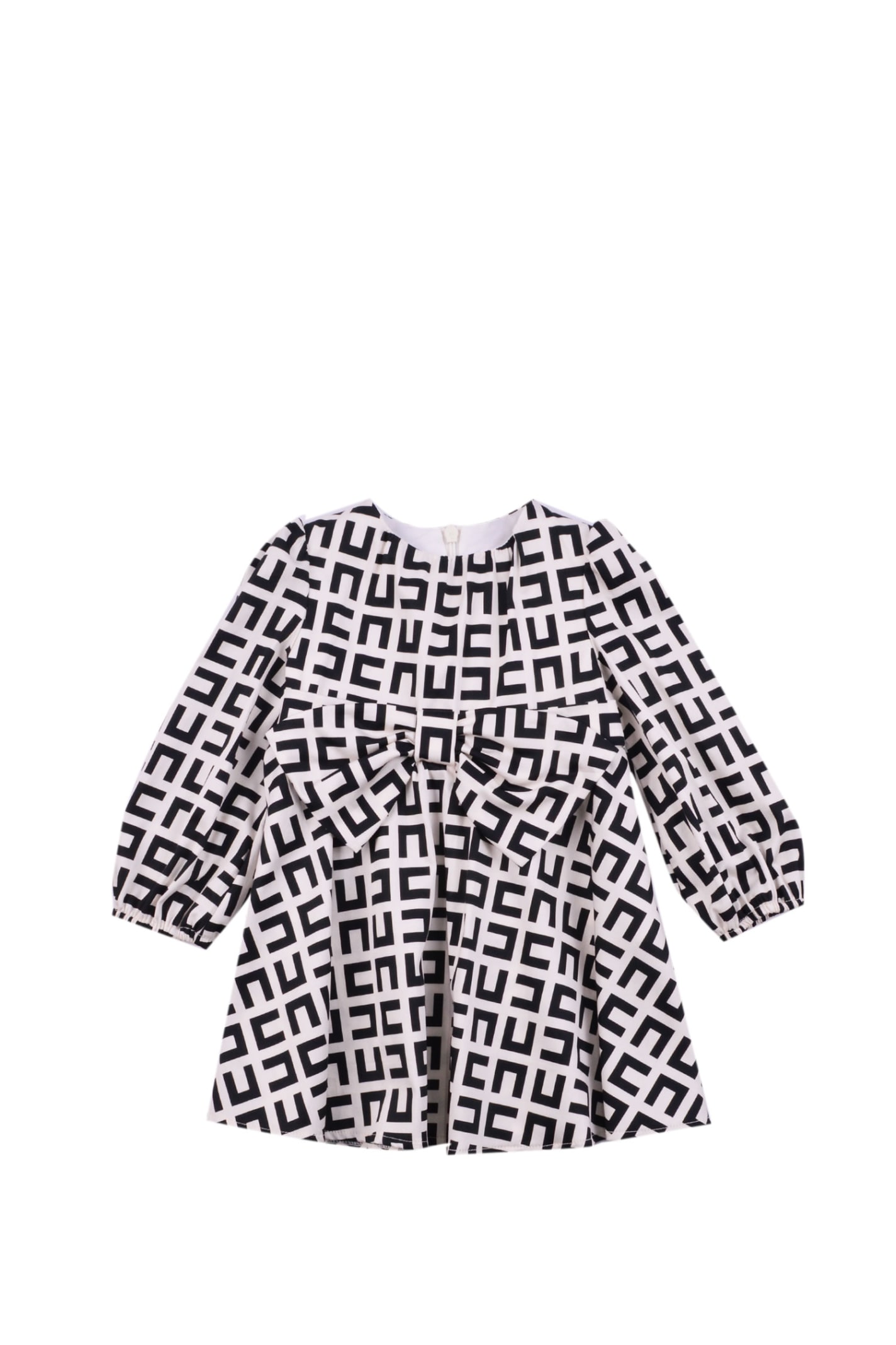 Elisabetta Franchi Kids' Mini Dress With Logo With Bow In Back