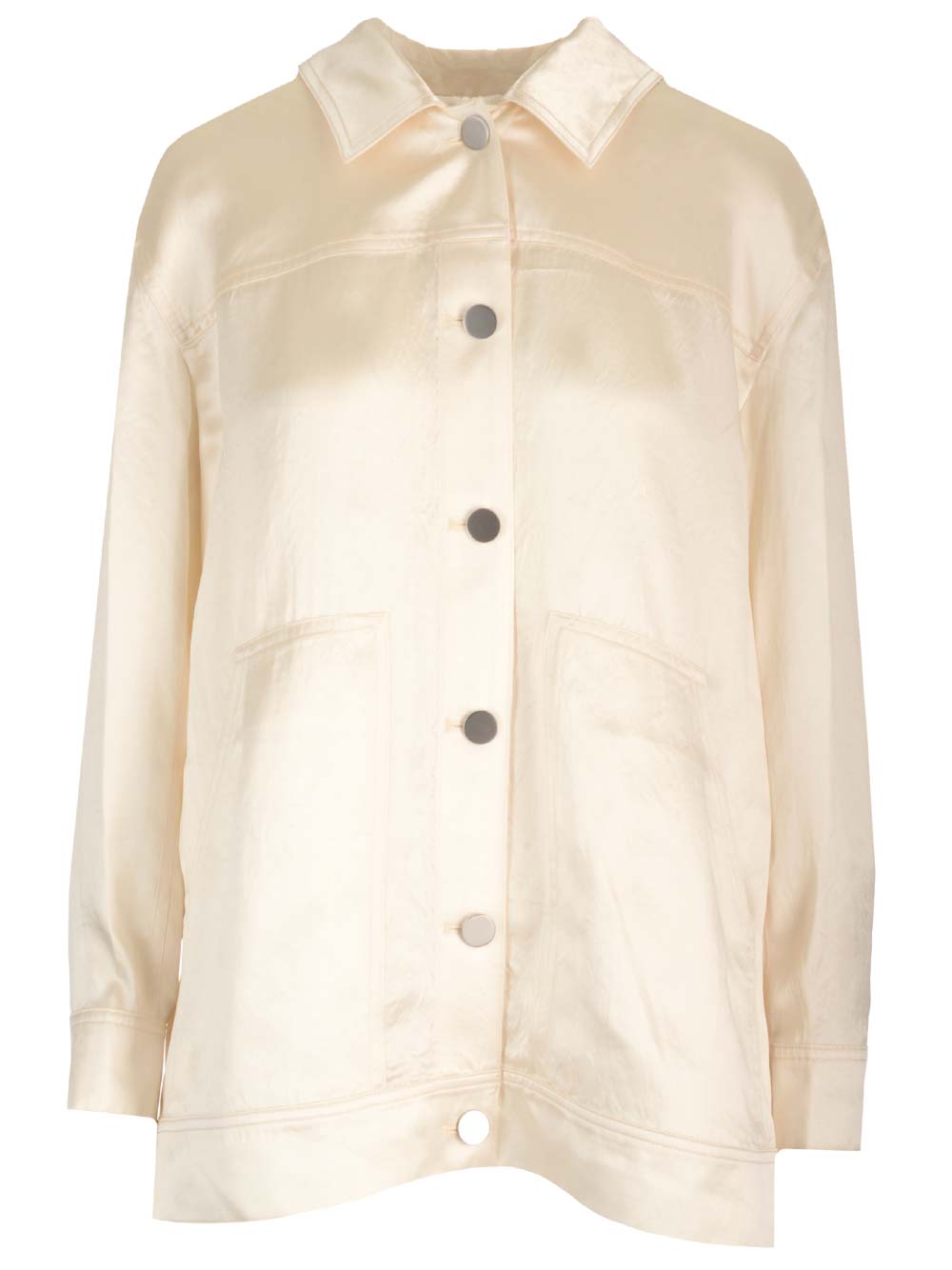Theory Crinkled-finish Button-up Jacket In White